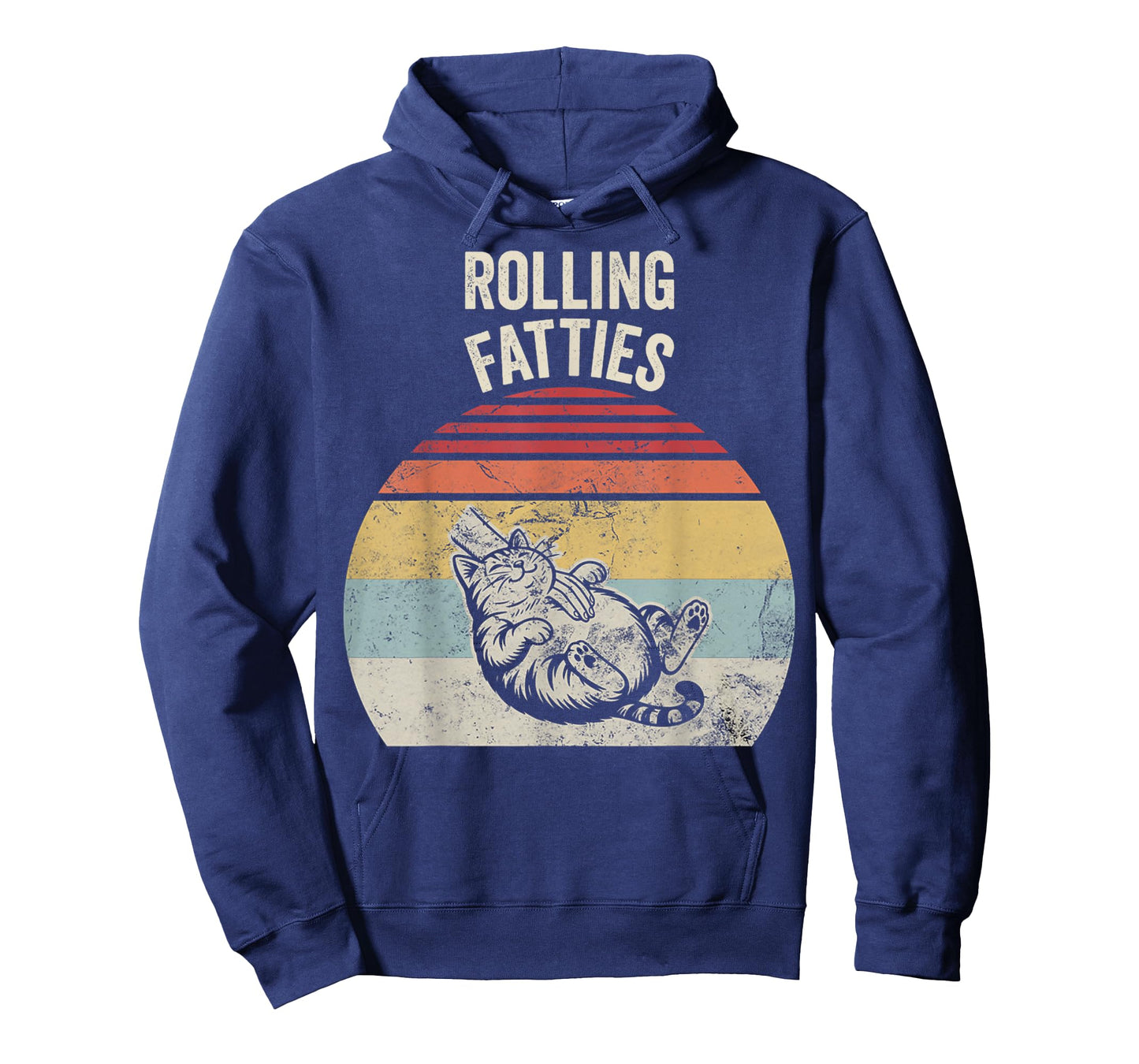 Rolling Fatties with Retro Sunset Cat T-Shirt