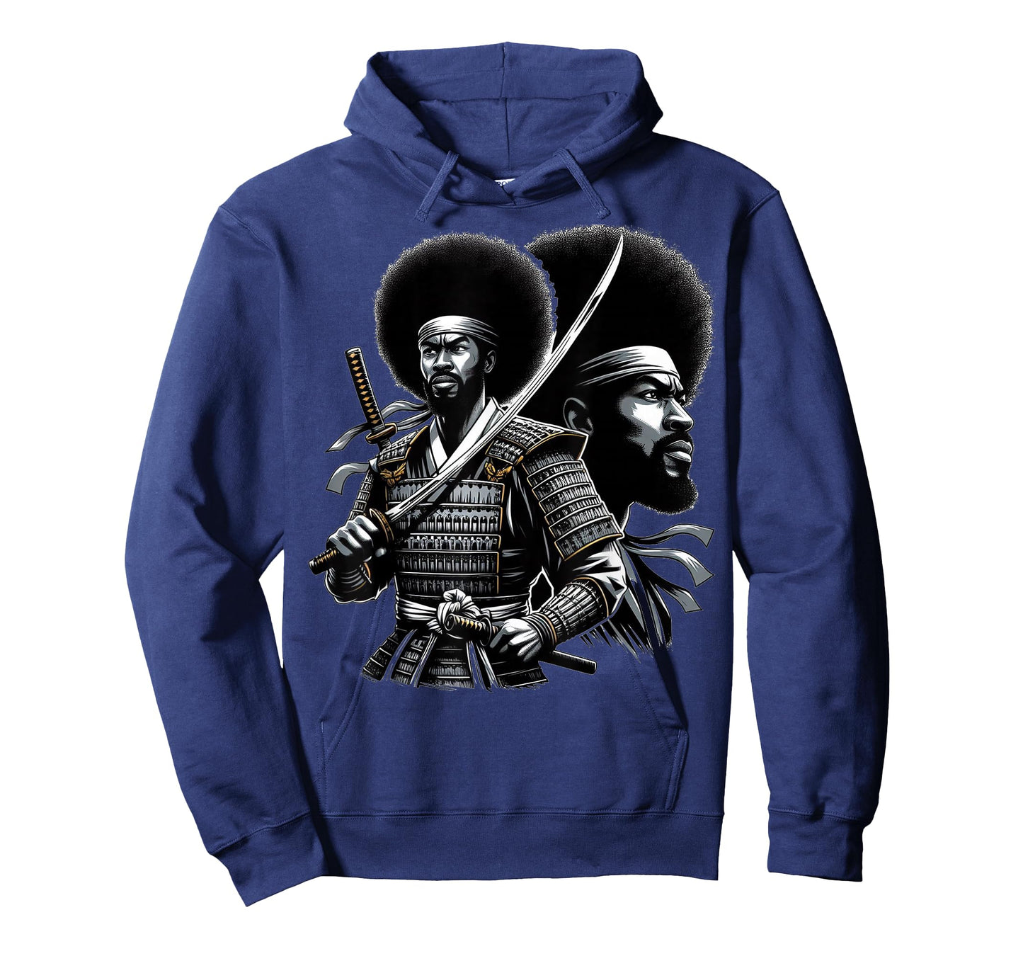 Afro American Samurai Anime Cartoon Japanese Bushido Warrior T-Shirt