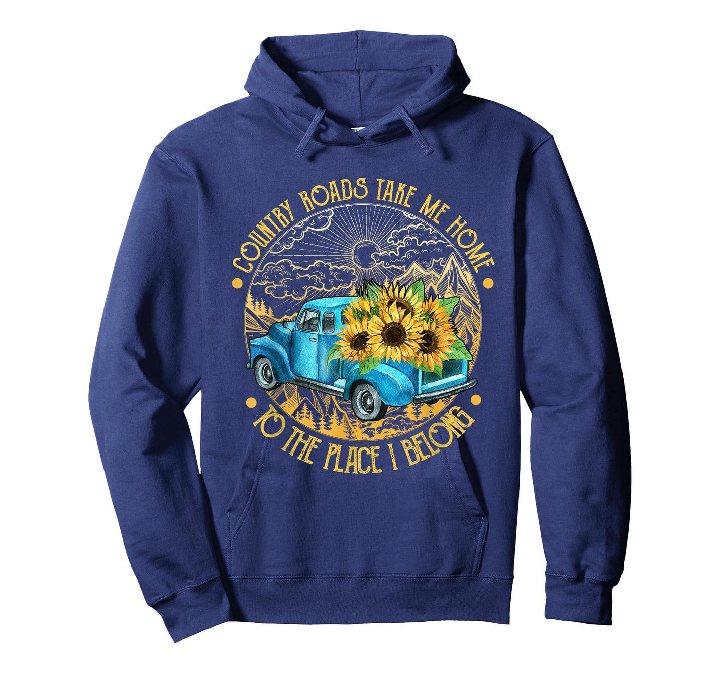 Country roads take me home to the place i belong T-Shirt
