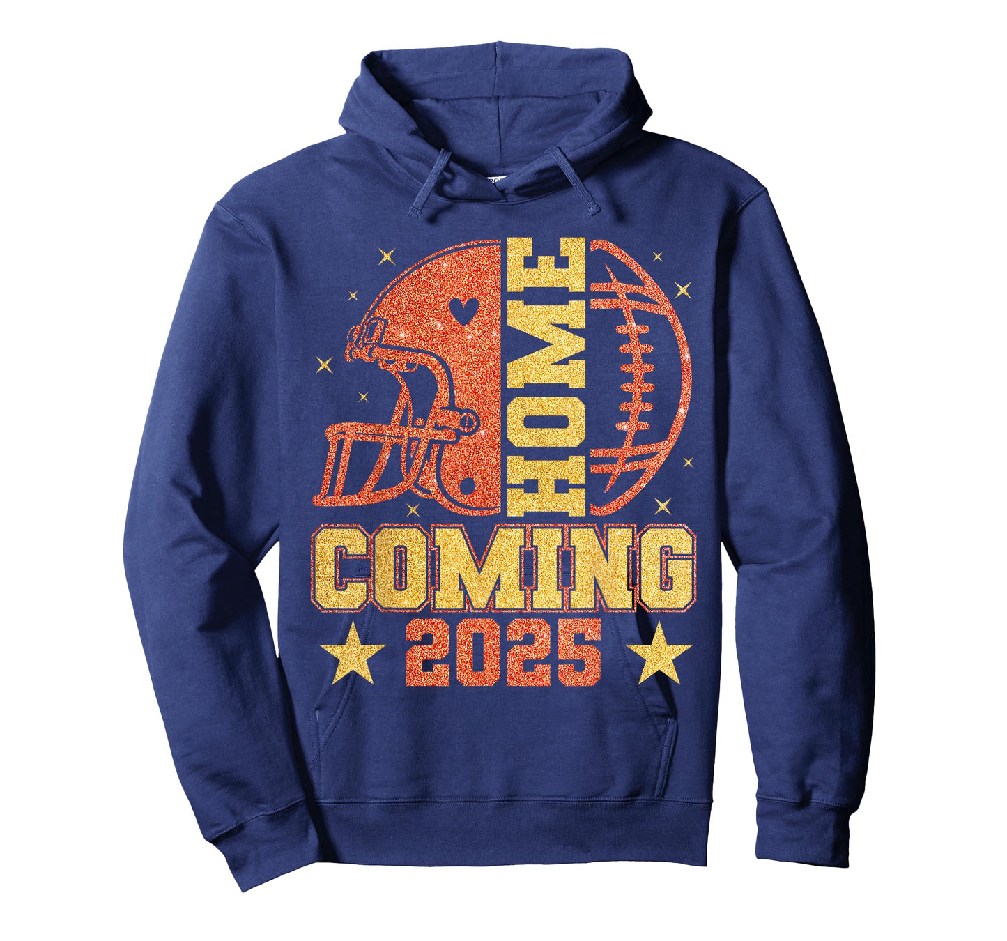 Homecoming 2025 HOCO Football Mama Girl Orange Gold Vibes T-Shirt