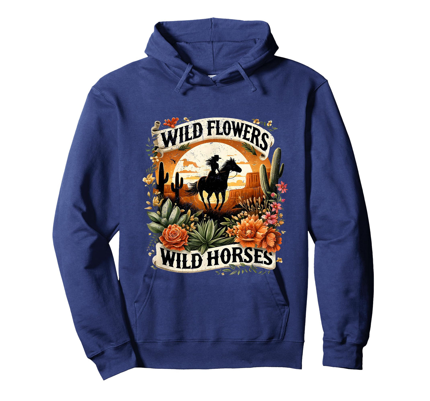 Wild Flowers Cowgirls Riding Horses Retro Western T-Shirt