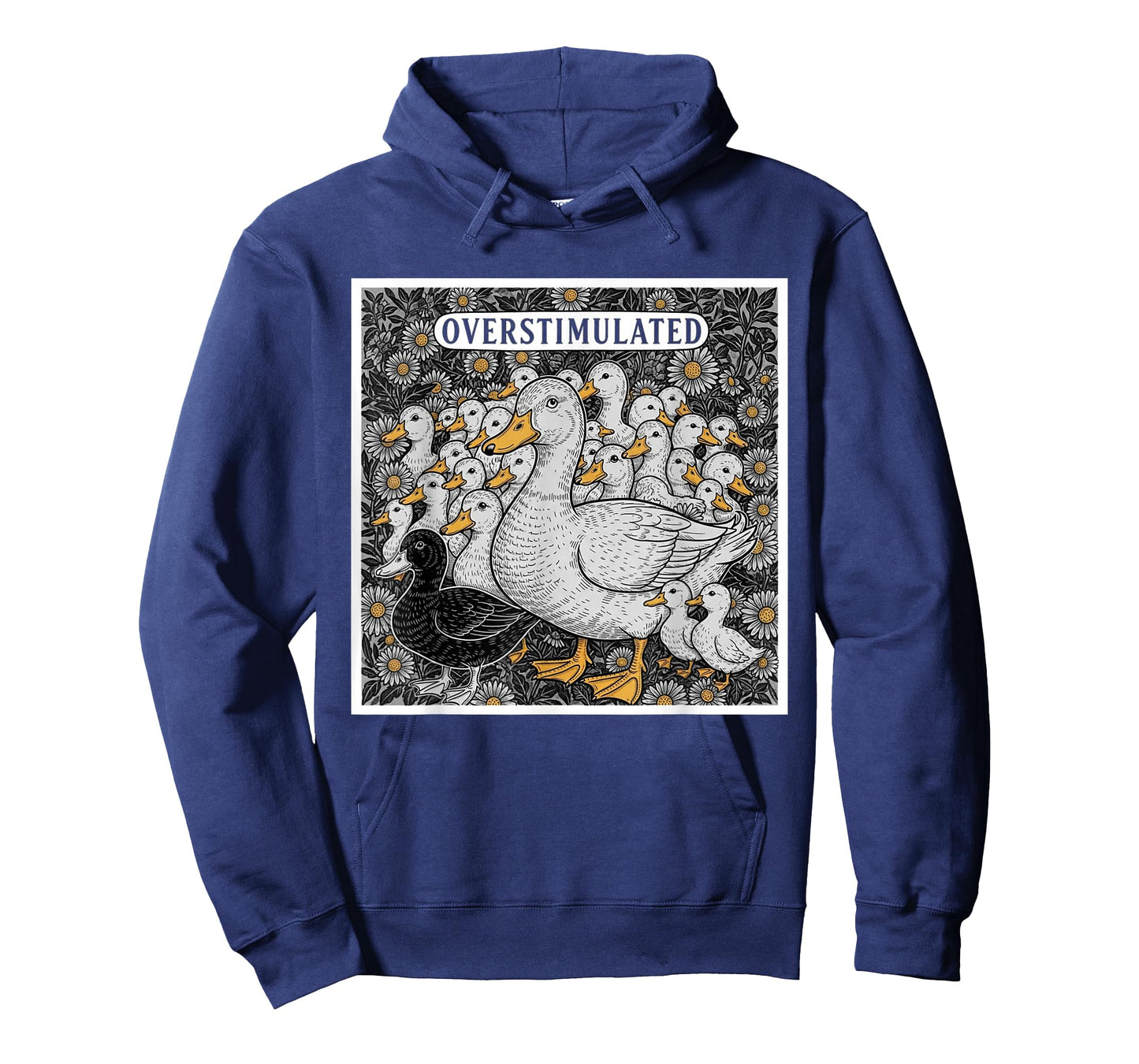 Overstimulated Duck Retro Floral Humor Style Homeschool Mom T-Shirt