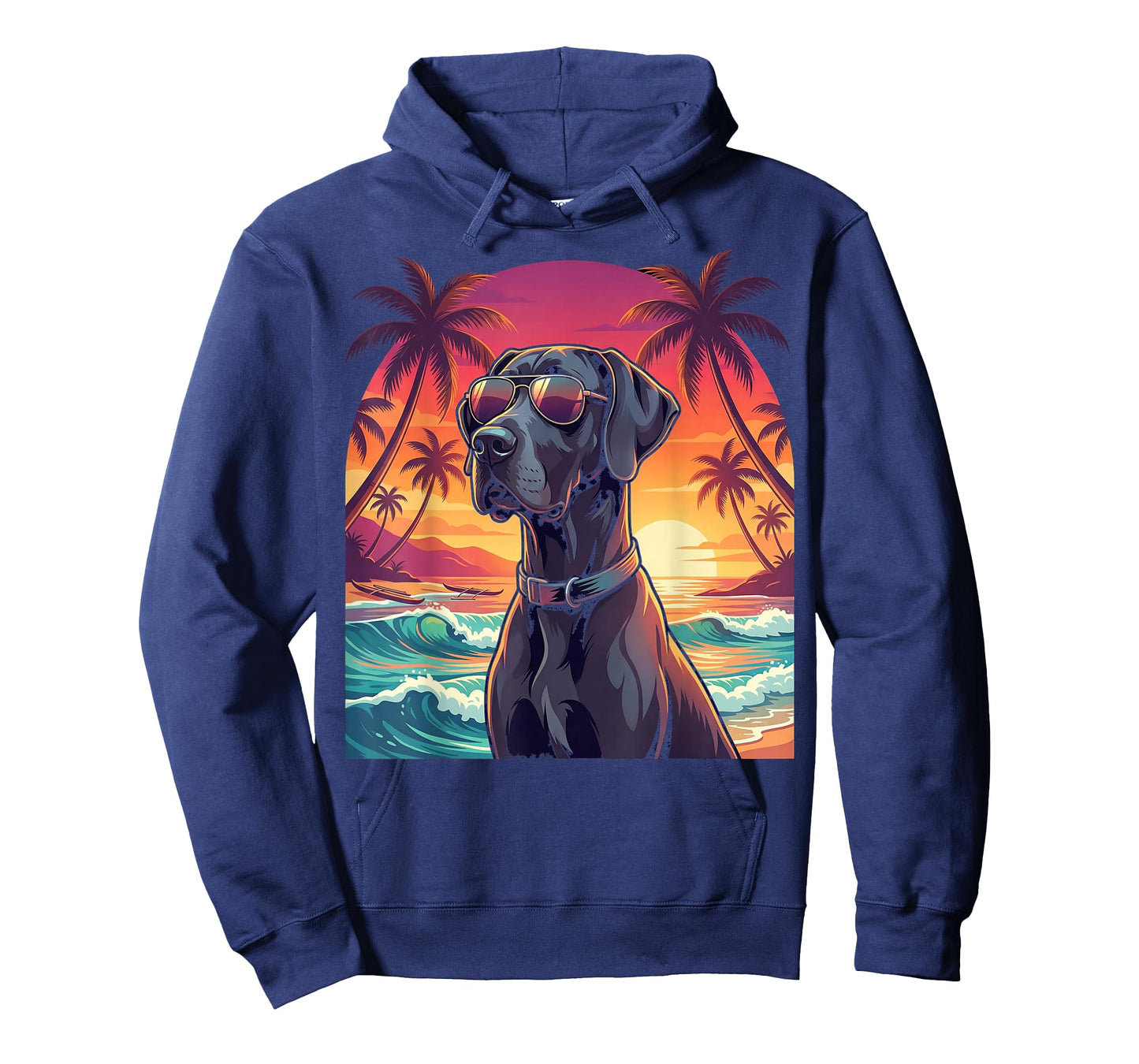 Funny Retro Great Dane Hawaiian Mom Dad Vacation Hawaii T-Shirt