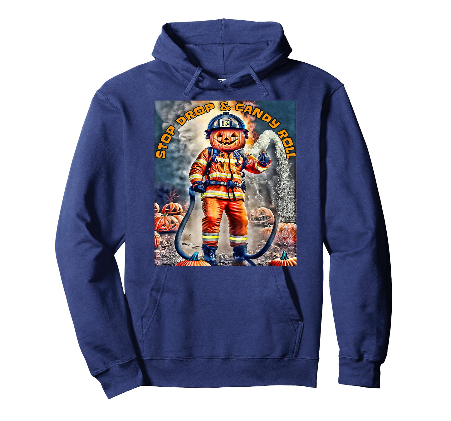 Halloween Pumpkin Firefighter Stop Drop And Roll a Firehouse T-Shirt