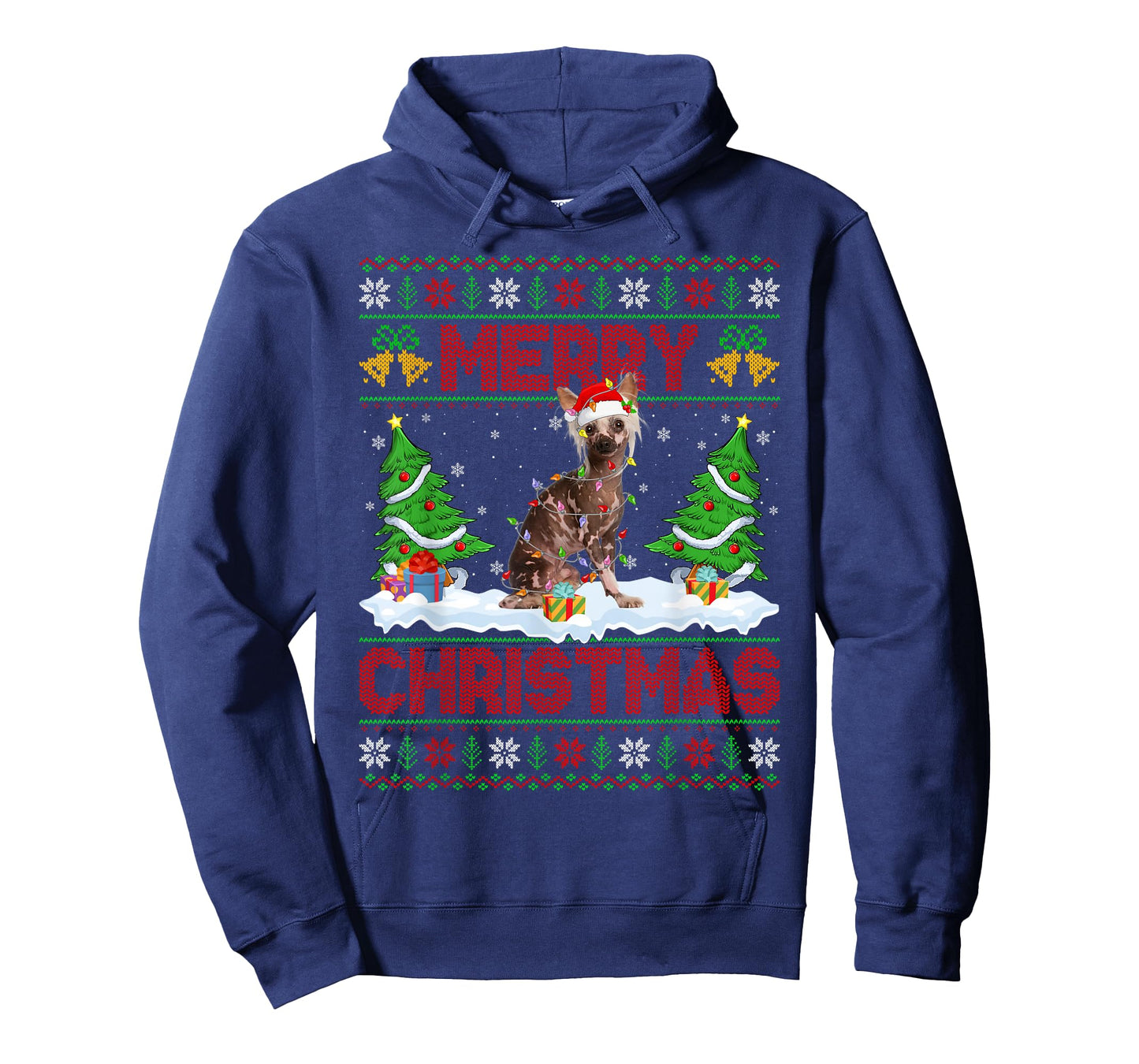 Chinese Crested Ugly Xmas Sweater Funny Pet Dog Christmas T-Shirt