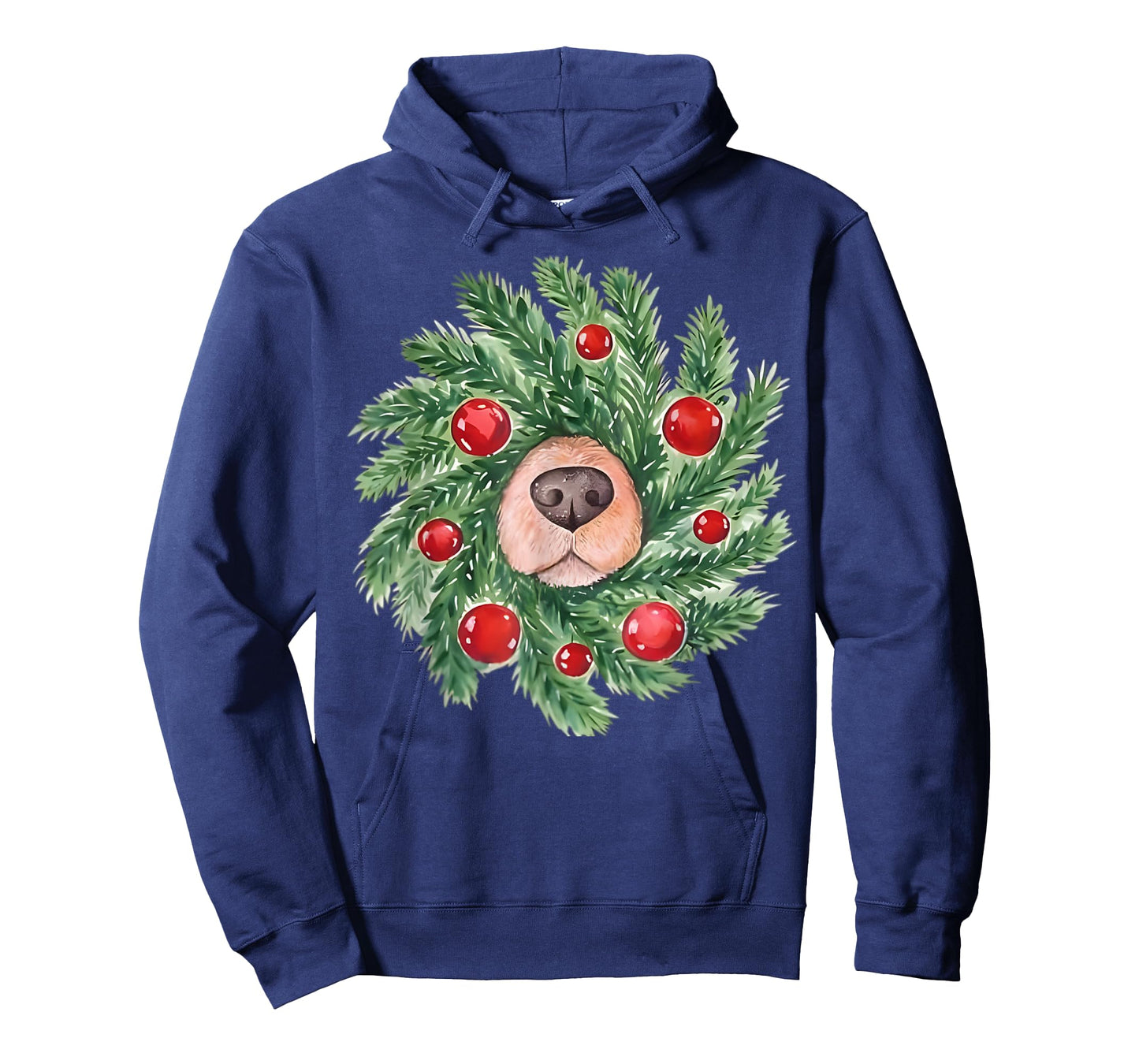Cute Dog Nose Christmas Wreath Golden Retriever Dog Lovers T-Shirt