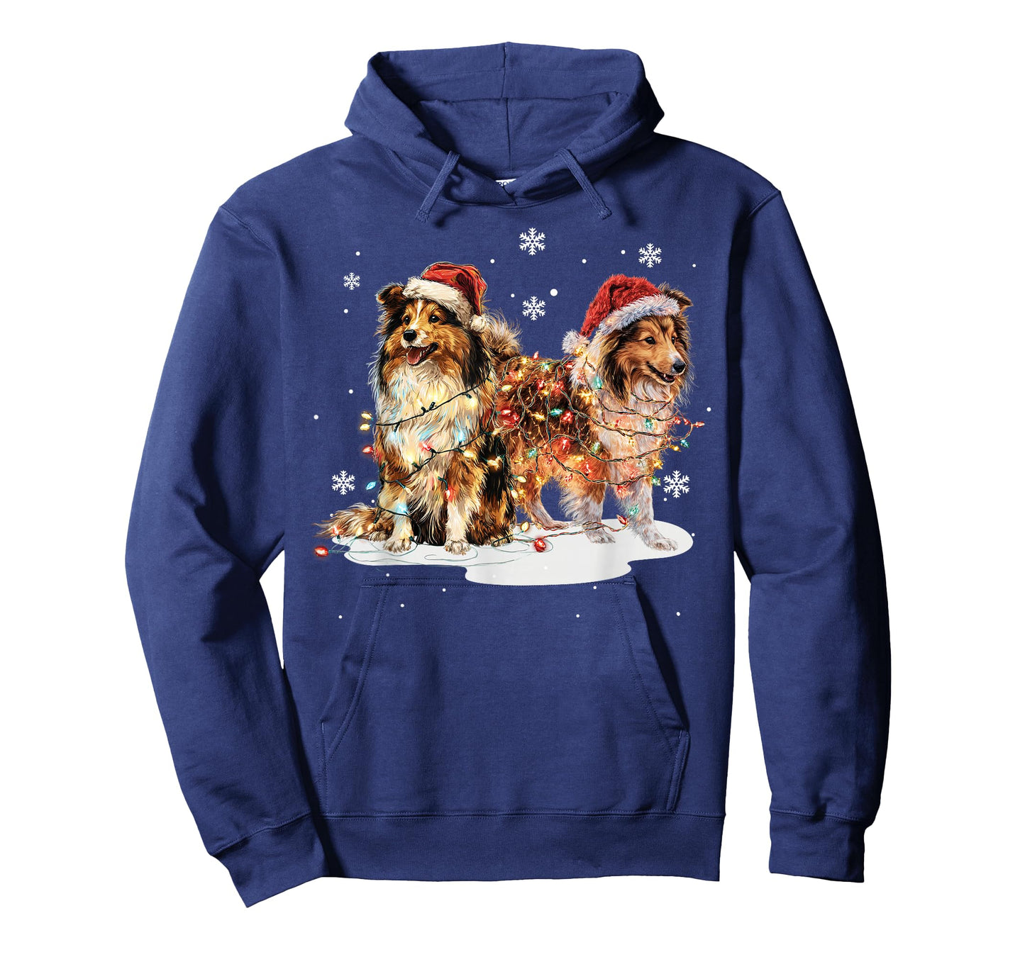 Cute Shetland Sheepdog Dog Christmas Lights Xmas Holidays T-Shirt