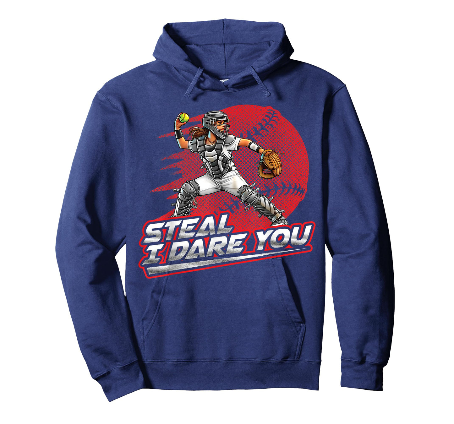 Softball Girl Steal I Dare You Throwdown Catcher Art T-Shirt