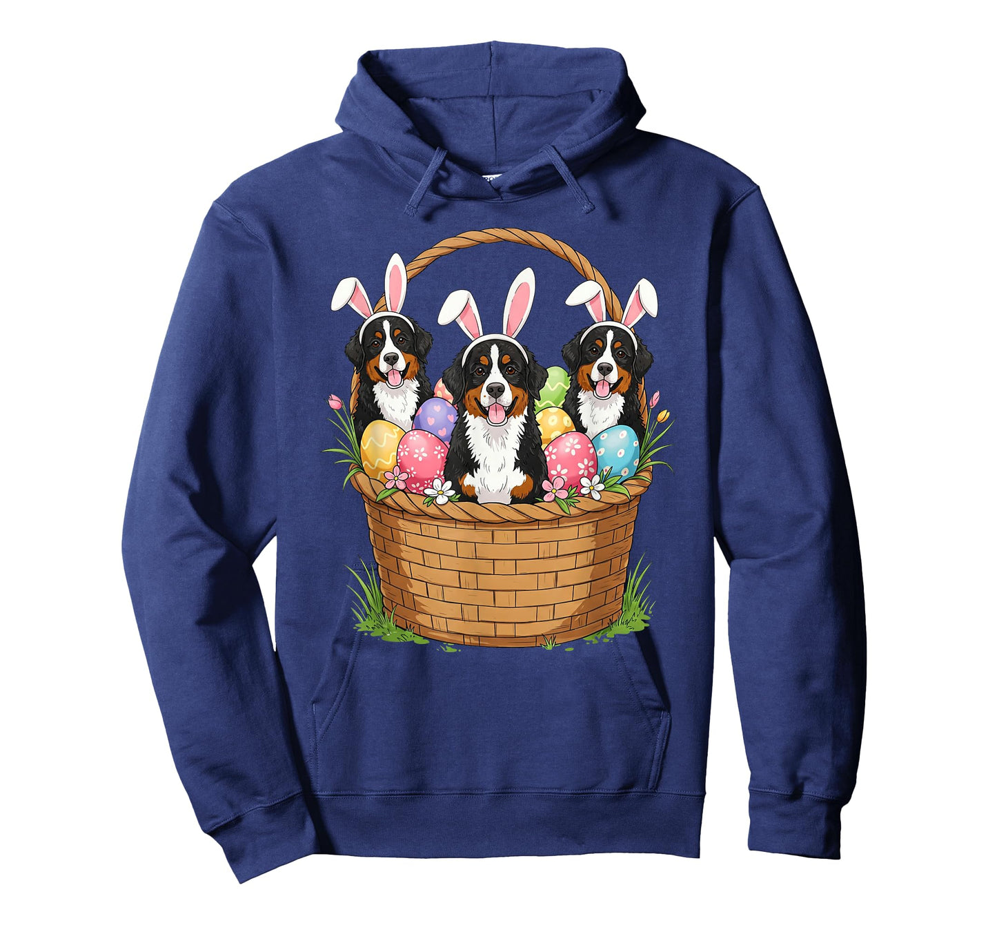 Bernese Moutain Bunny Basket Egg Easter Day Womens Mens Kids T-Shirt