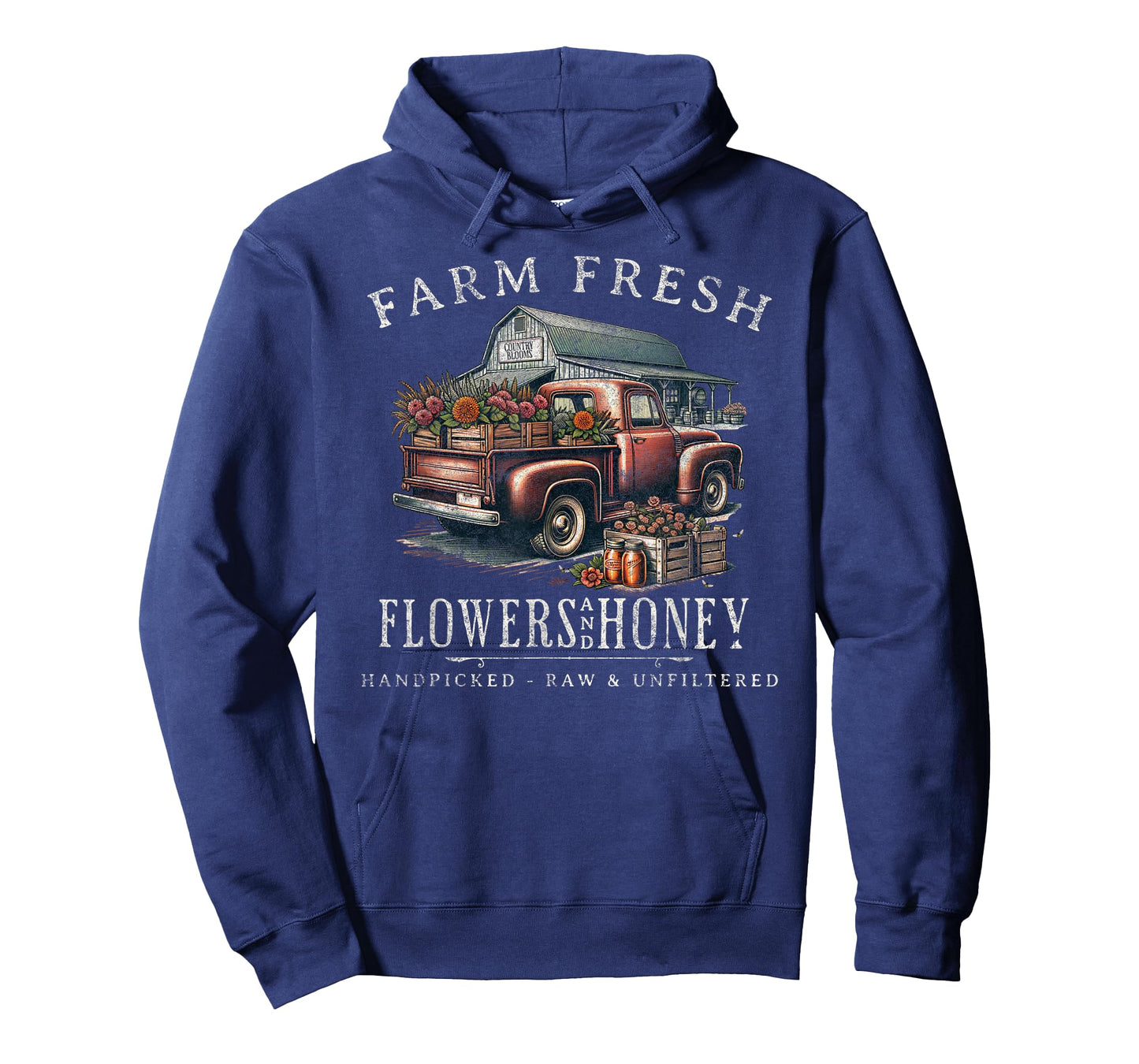 Farm Fresh Flowers Pickup Truck Farmhouse Vintage Rustic T-Shirt