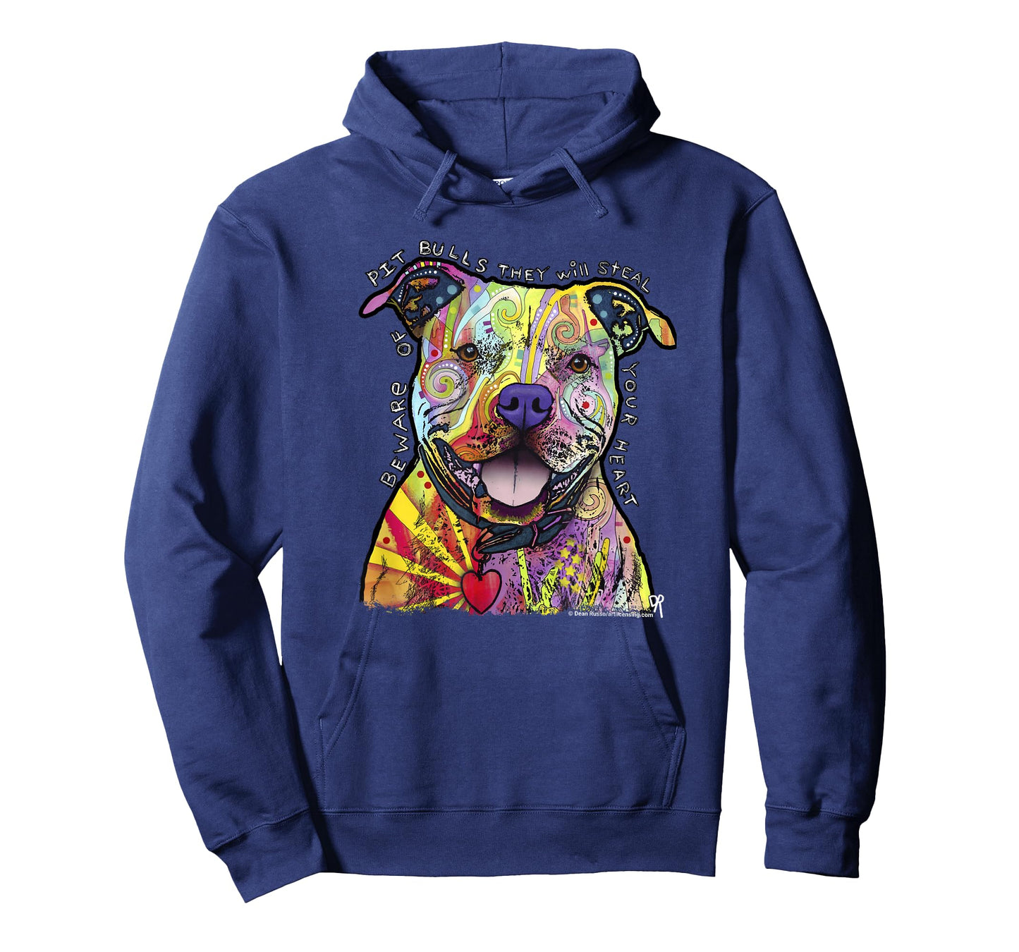 Beware of Pit Bulls, Dean Russo Pitbull Original - Dog Lover T-Shirt Small