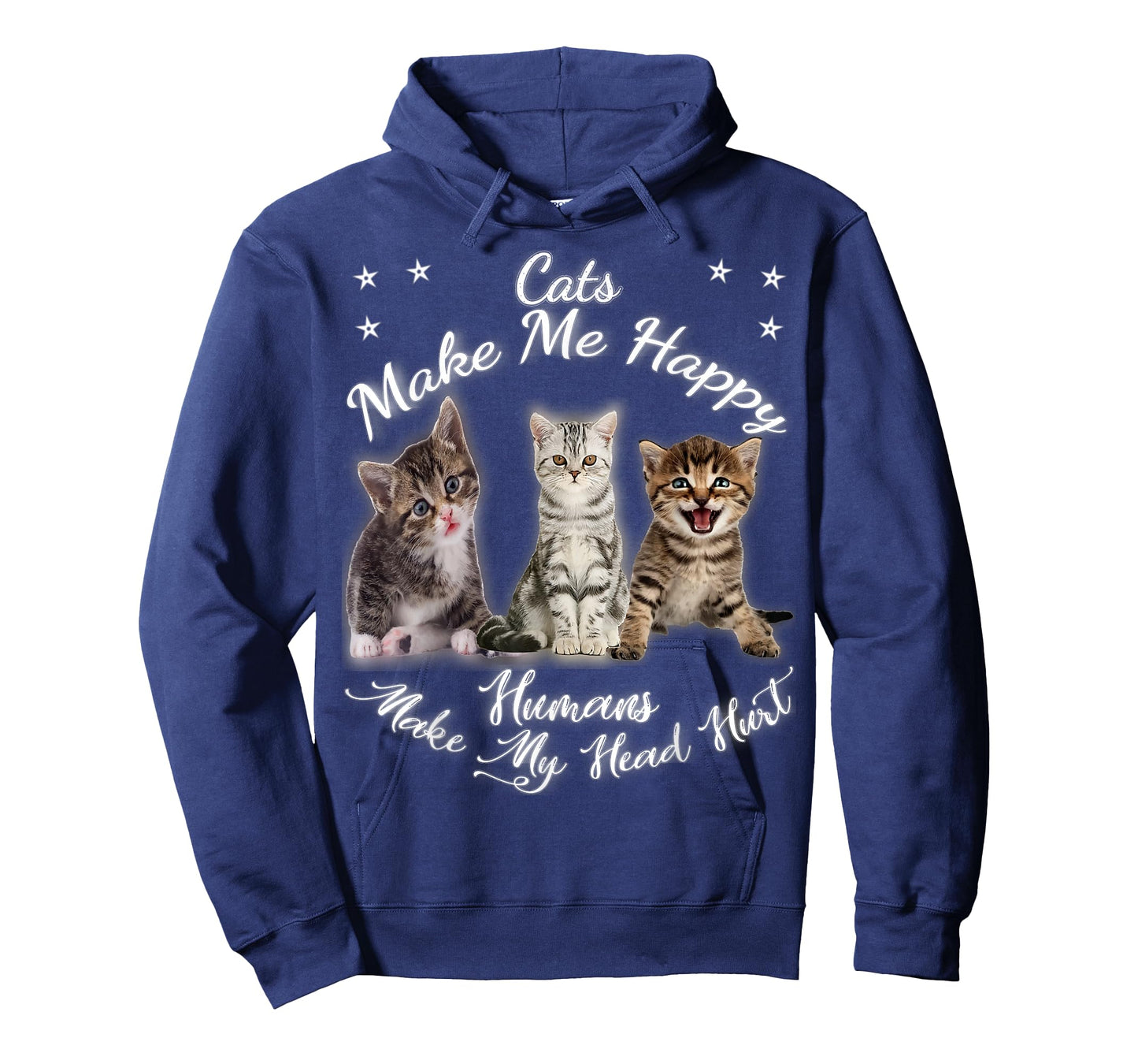 Cats Make Me Happy Humans Make My Head Hurt Meow kitty Tee T-Shirt