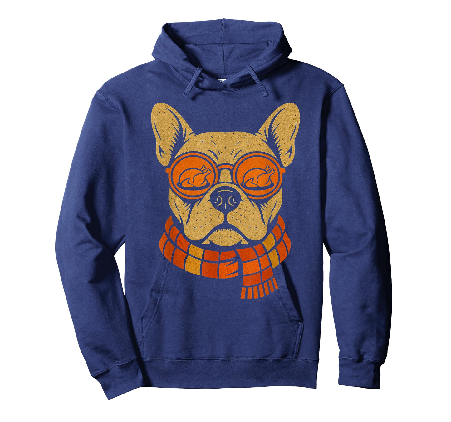 Funny French Bulldog Thanksgiving Turkey Glasses Fall Scarf T-Shirt