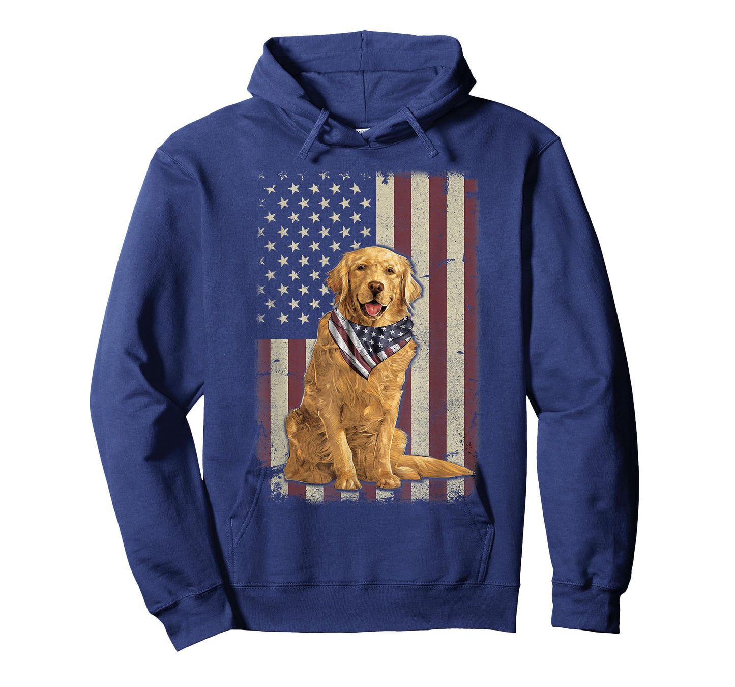 Golden Retriever American Flag Bandana 4th of July Tshirt T-Shirt