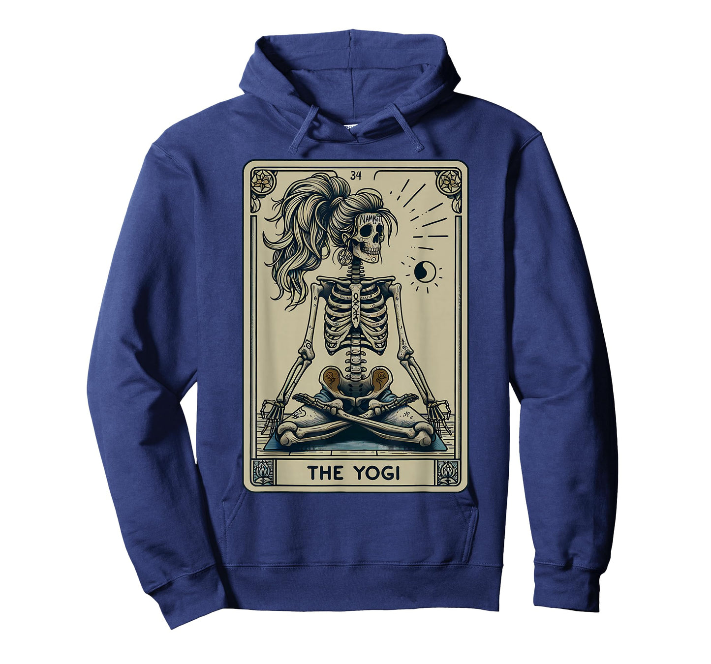 Funny Skeleton Yogi Tarot Card Yoga Instructor Witch Vibes T-Shirt