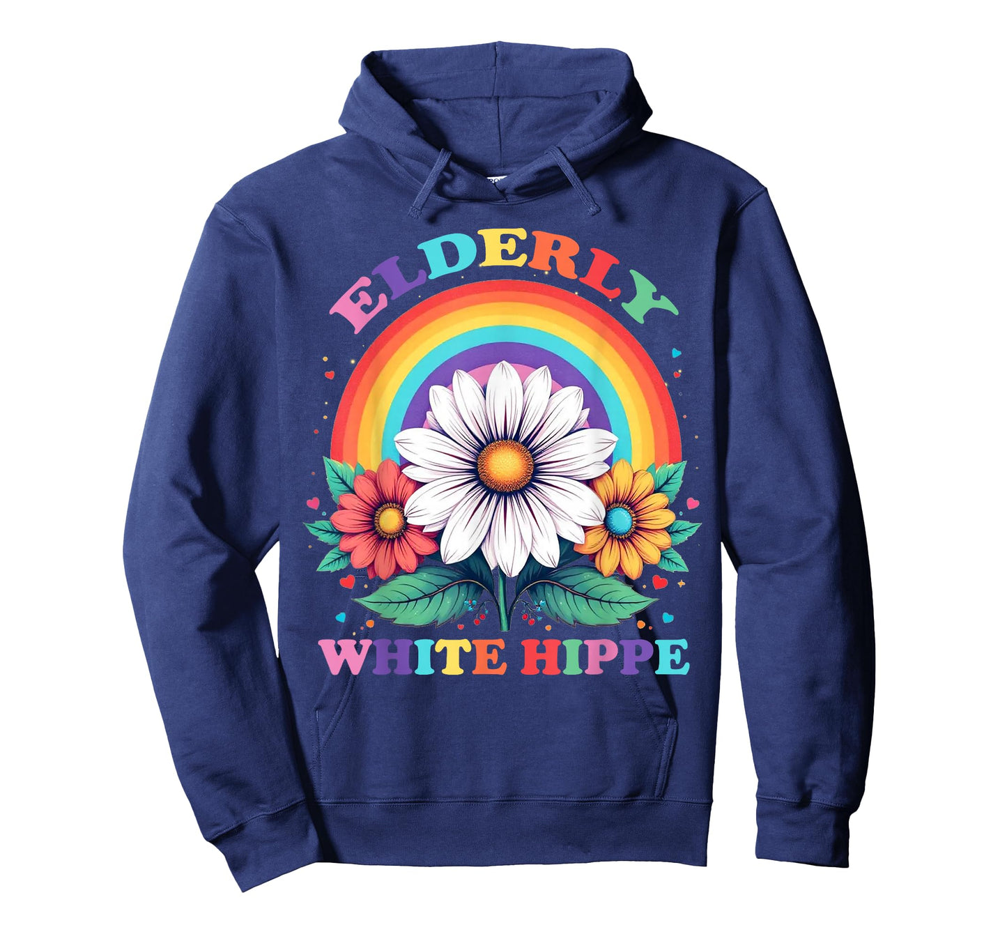 Elderly White Hippie Trending Funny Saying Lovers Graphic T-Shirt