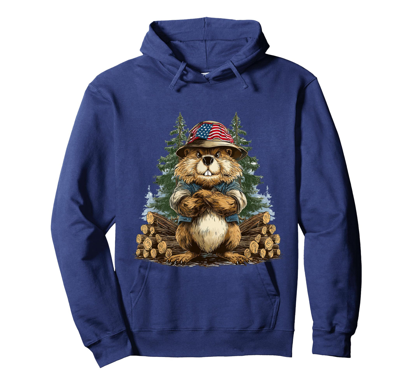 Amazing Beaver in Forest with USA Colors T-Shirt