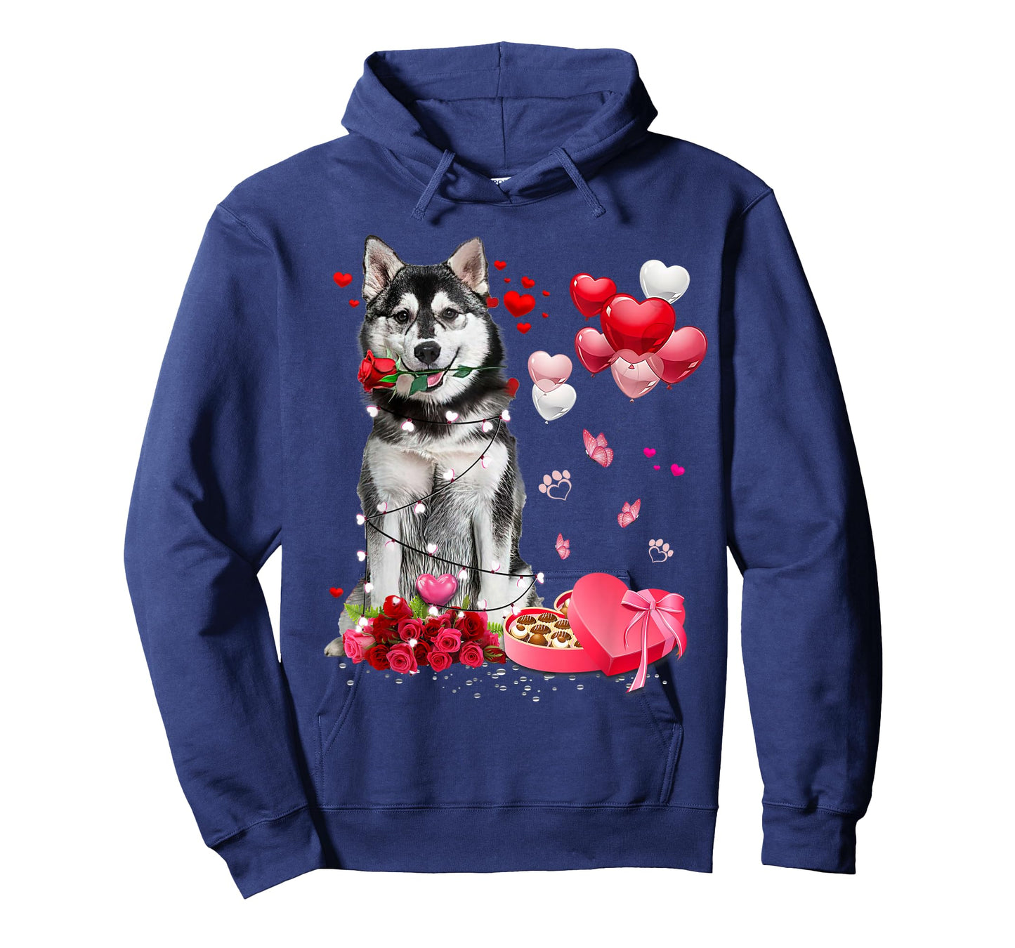 Funny Husky Rose Heart Happy Valentine Day Dog Mom T-Shirt