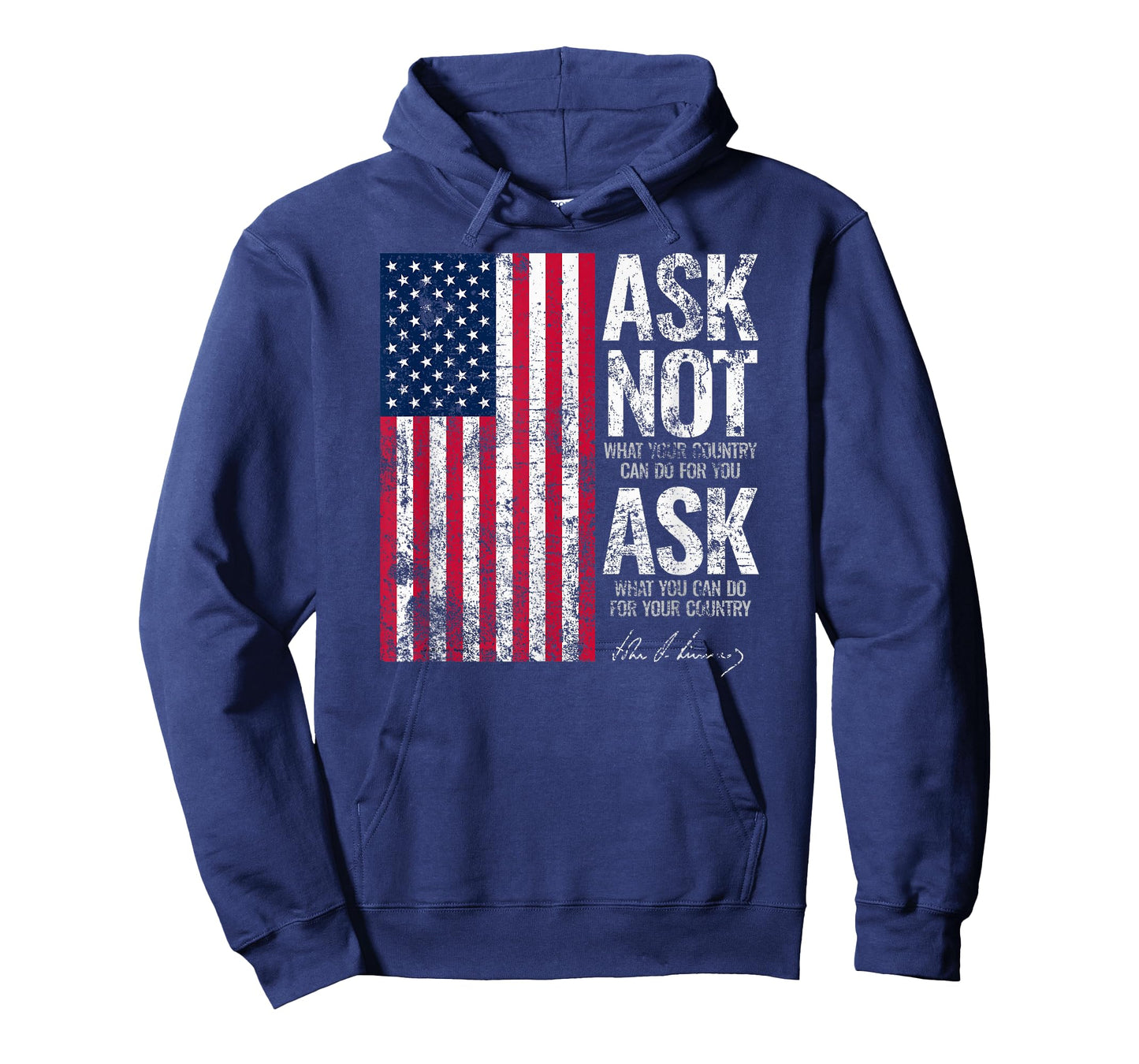 Utopia Sport Kennedy Shop JFK John F. Kennedy Ask Not Quote Distressed Print Unisex-Adults, Unisex-Kids T-Shirt, Black, Small, Short Sleeve