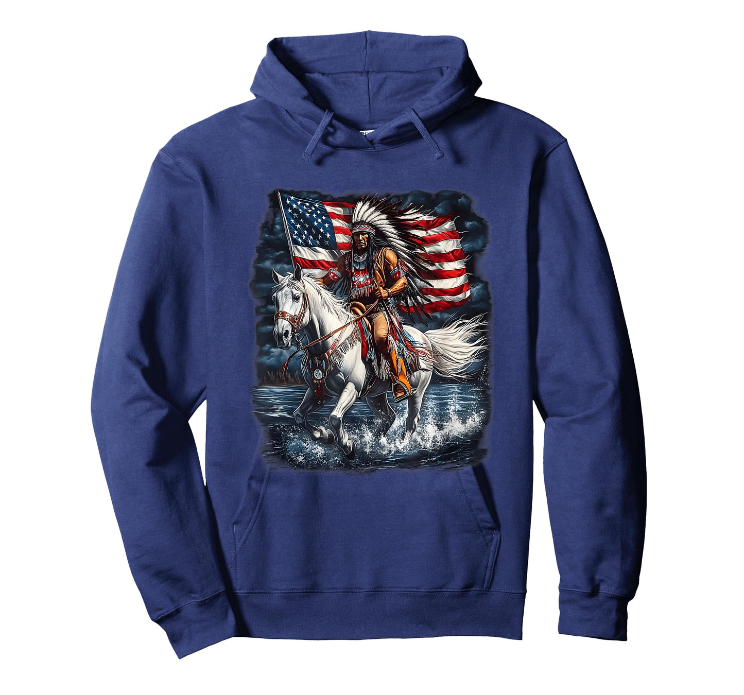 Native American Day Flag Indian Riding Horse 4Th of July T-Shirt