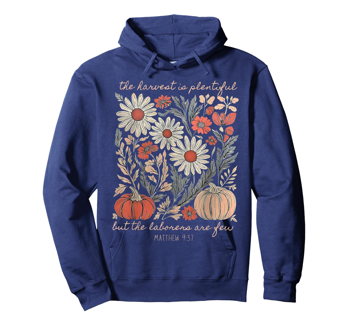 The Harvest Is Plentiful Wildflower Christian Pumpkin Autumn T-Shirt
