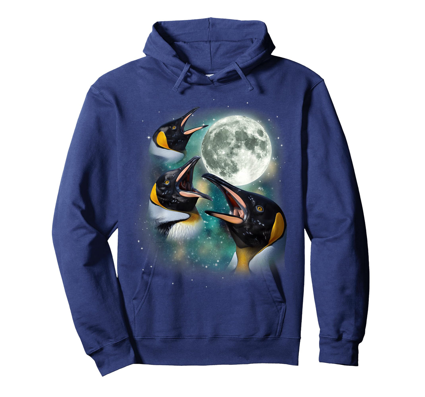 Three Penguin Moon | 3 Funny Antarctic Birds Howling Parody T-Shirt