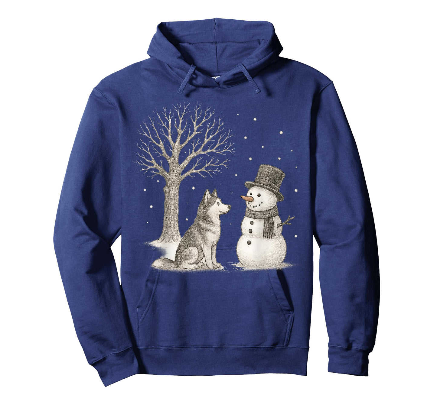 Husky Dog Snowman Winter Vintage Christmas Funny T-Shirt