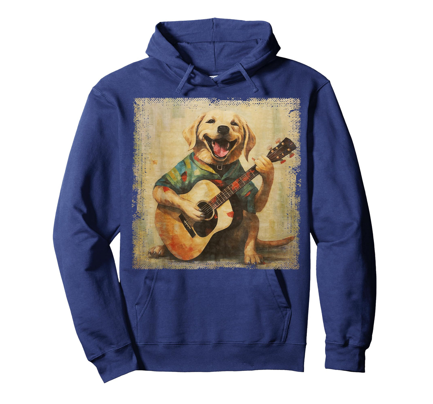 Colorful Oil Painting Of A Labrador Dog Lab Playing Guitar Men Women Girls Kids T-Shirt