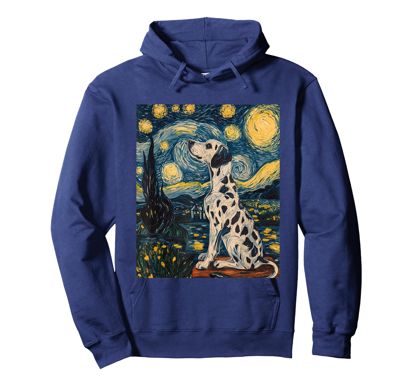 Cute Dalmatian Dog Doggy - Van Gogh Style - Starry Night T-Shirt