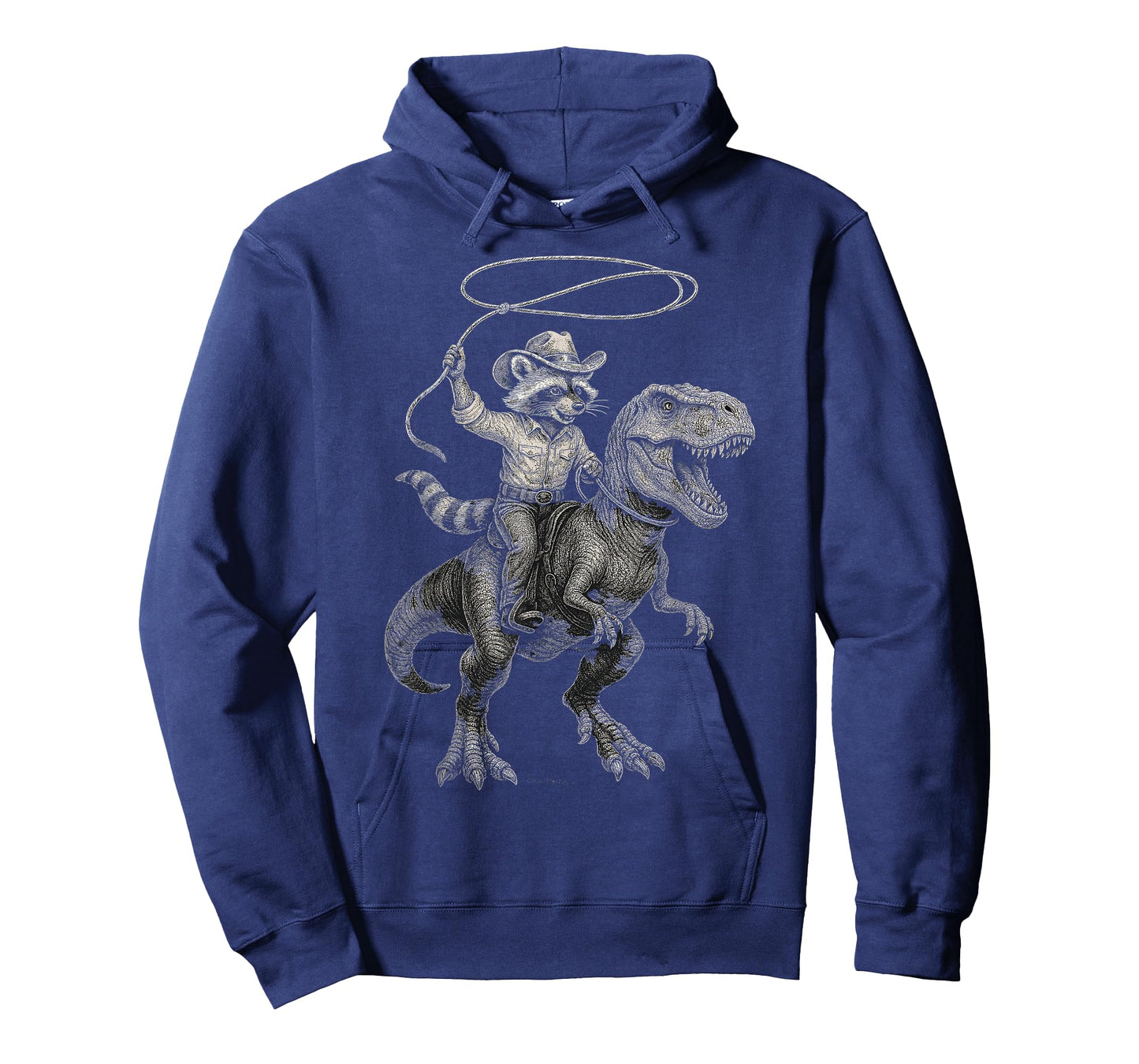 Vintage Raccoon Cowboy Western Trash Panda Riding T-rex T-Shirt