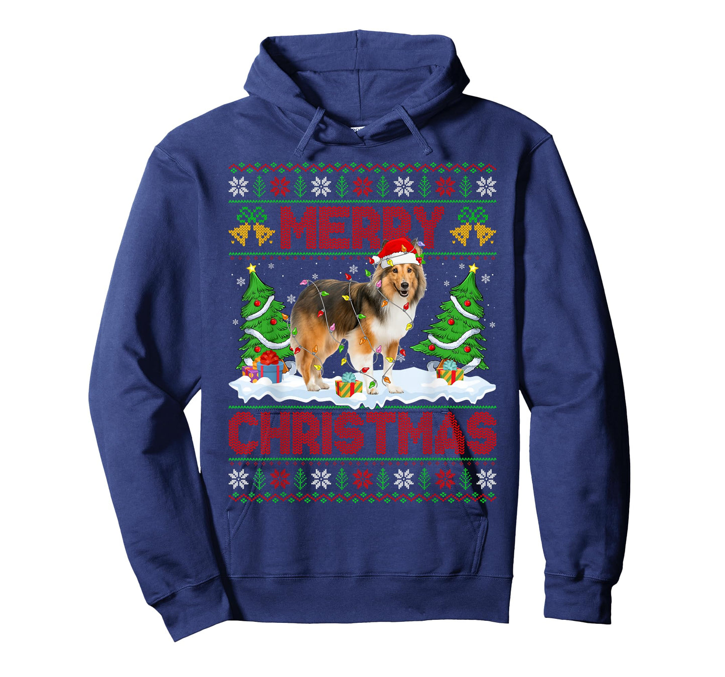 Sheltie Shetland Sheepdog Ugly Xmas Sweaters Dog Christmas T-Shirt