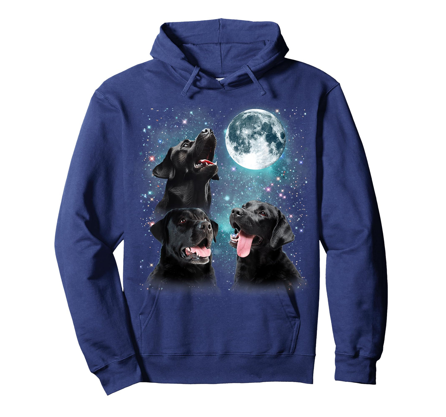 3 Black Lab Moon Howling Lab Head Funny Gifts For Men Women T-Shirt