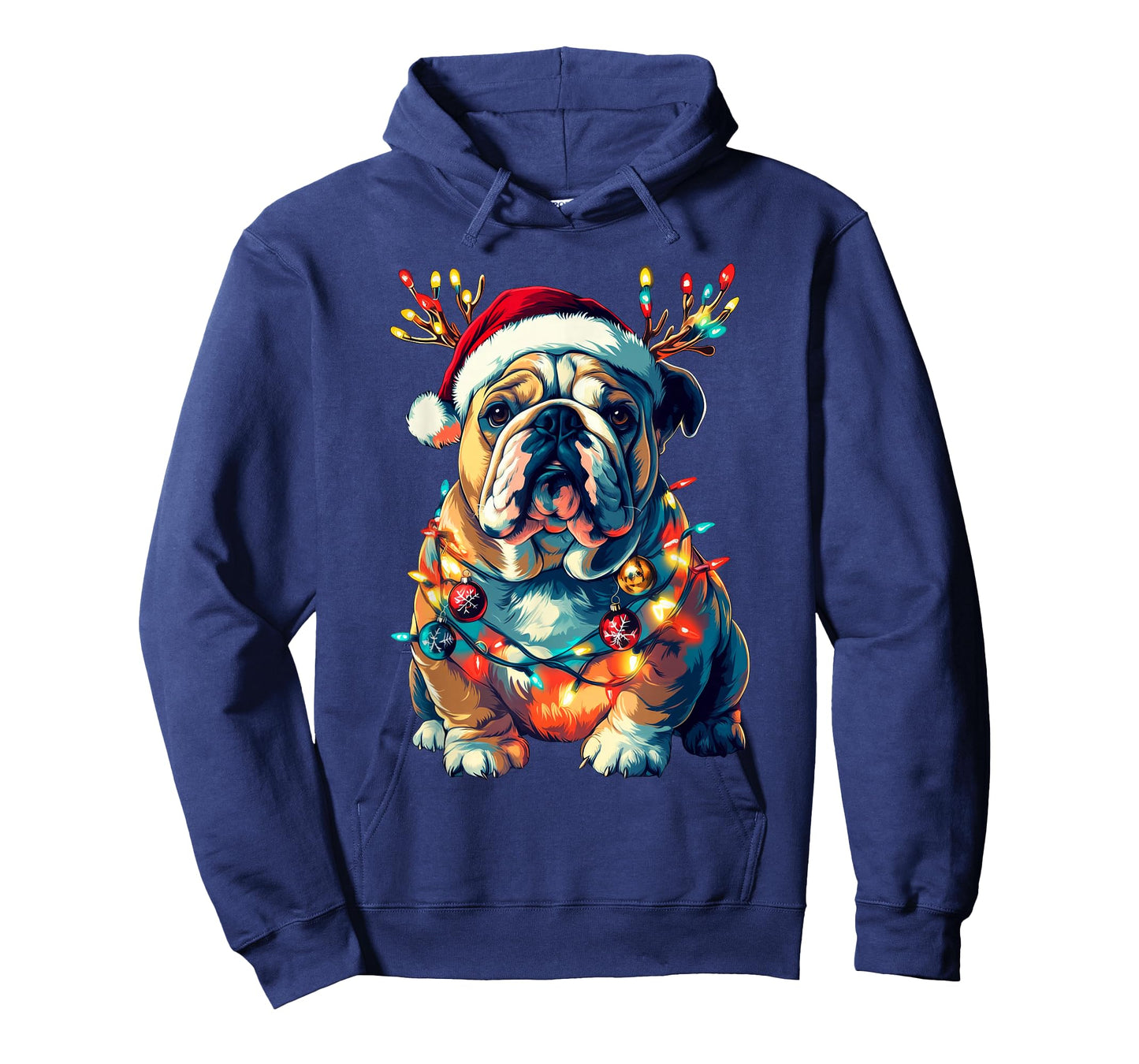 English Bulldog Dog Christmas Lights Xmas T-Shirt