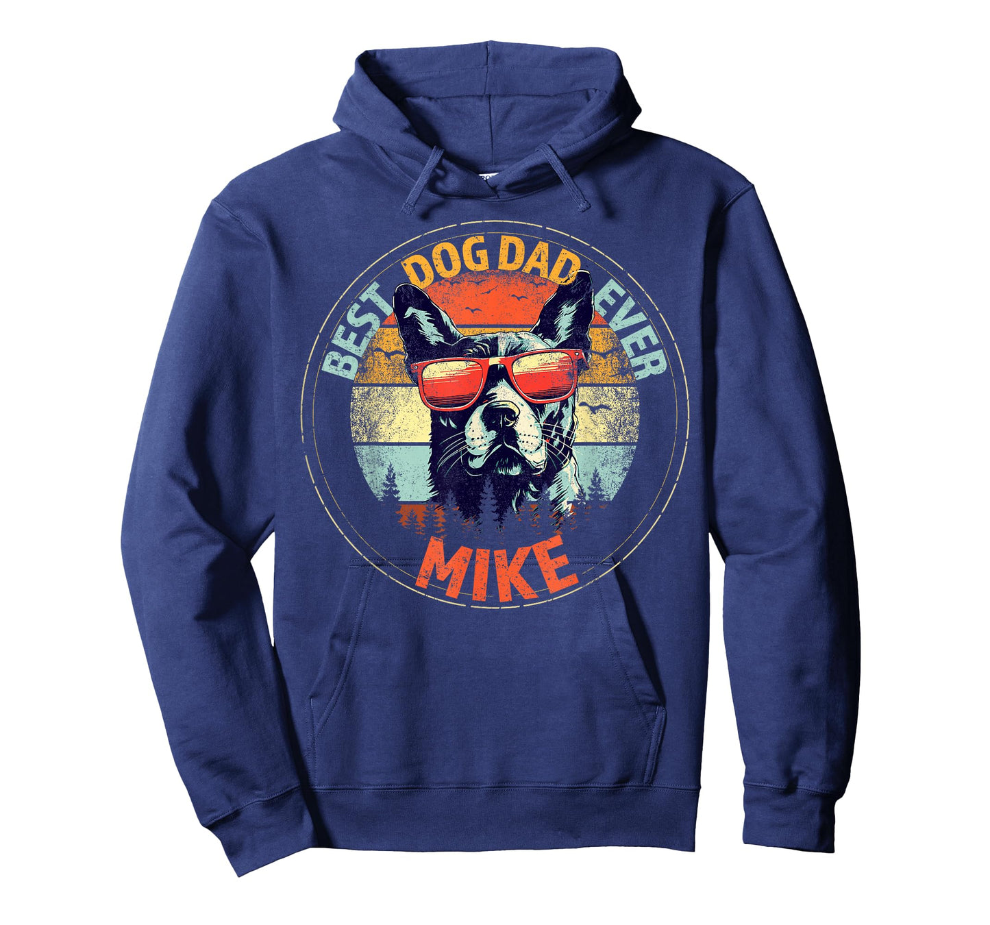 Mike Best Dog Dad Ever Funny Custom Personalized Name T-Shirt for Men