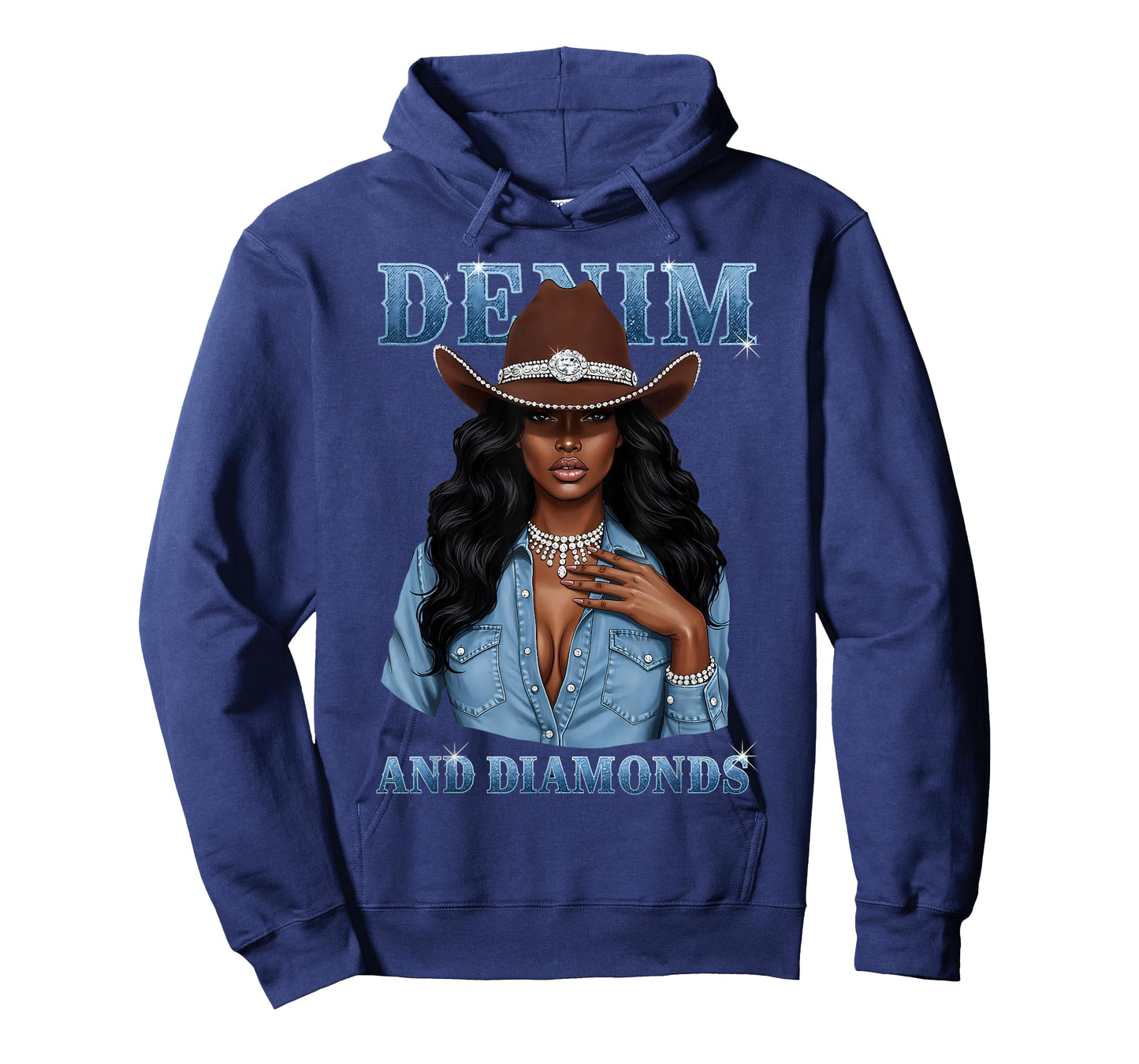 Denim and Diamonds African Melanin Cowgirls Western T-Shirt