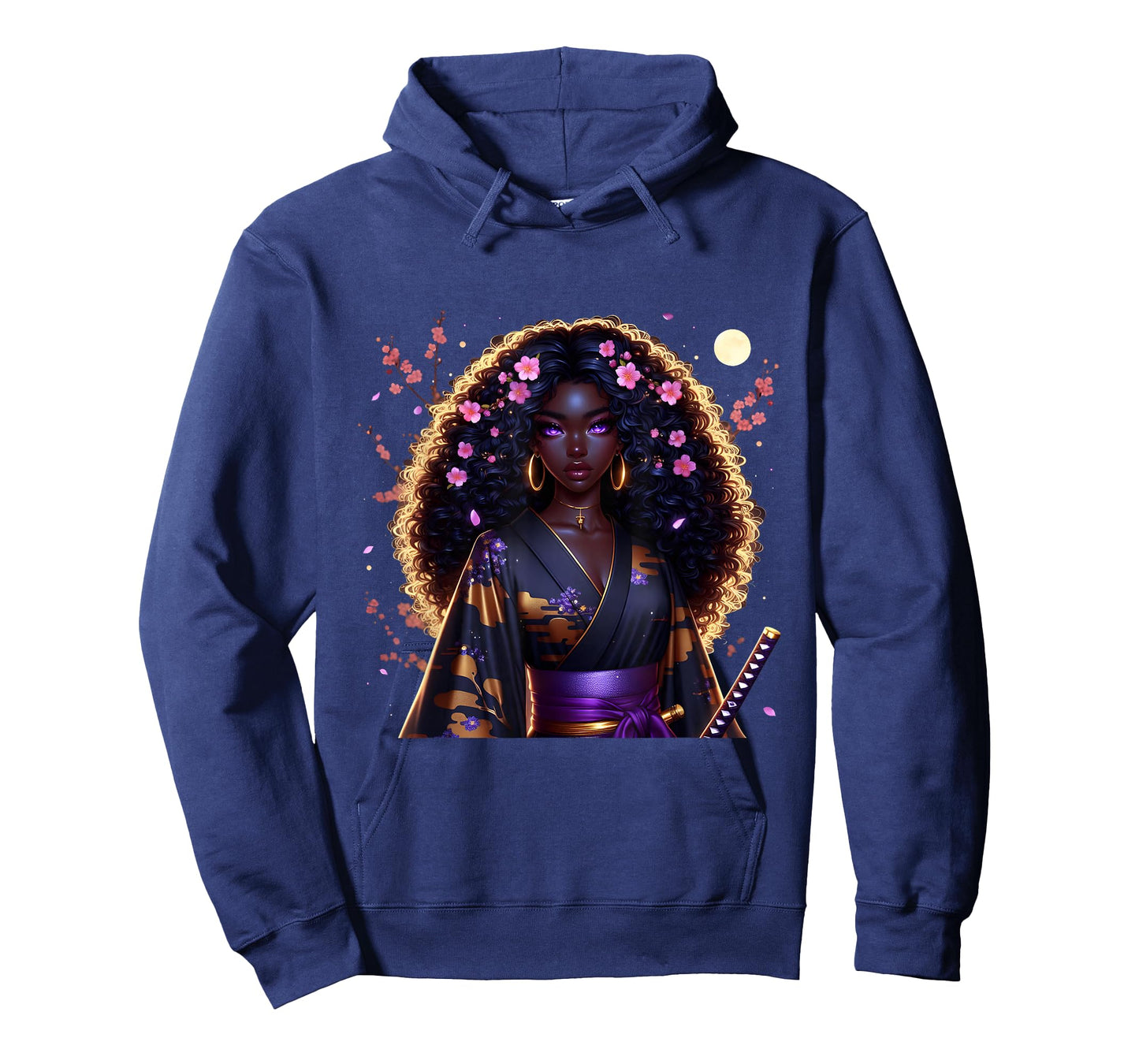 Japanese Anime Samurai Girl Black Cat Women Black Woman T-Shirt