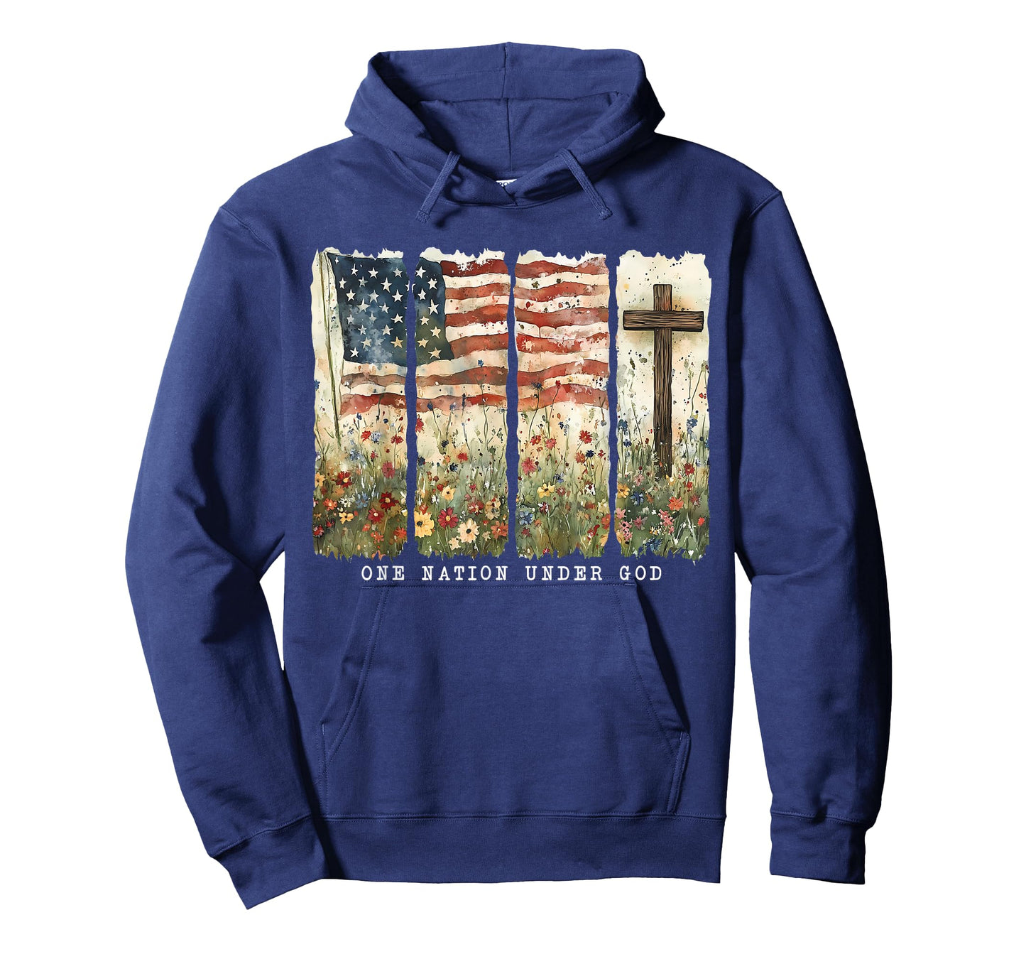 One Nation Under God Flag 4th Of July Patriotic Christian T-Shirt