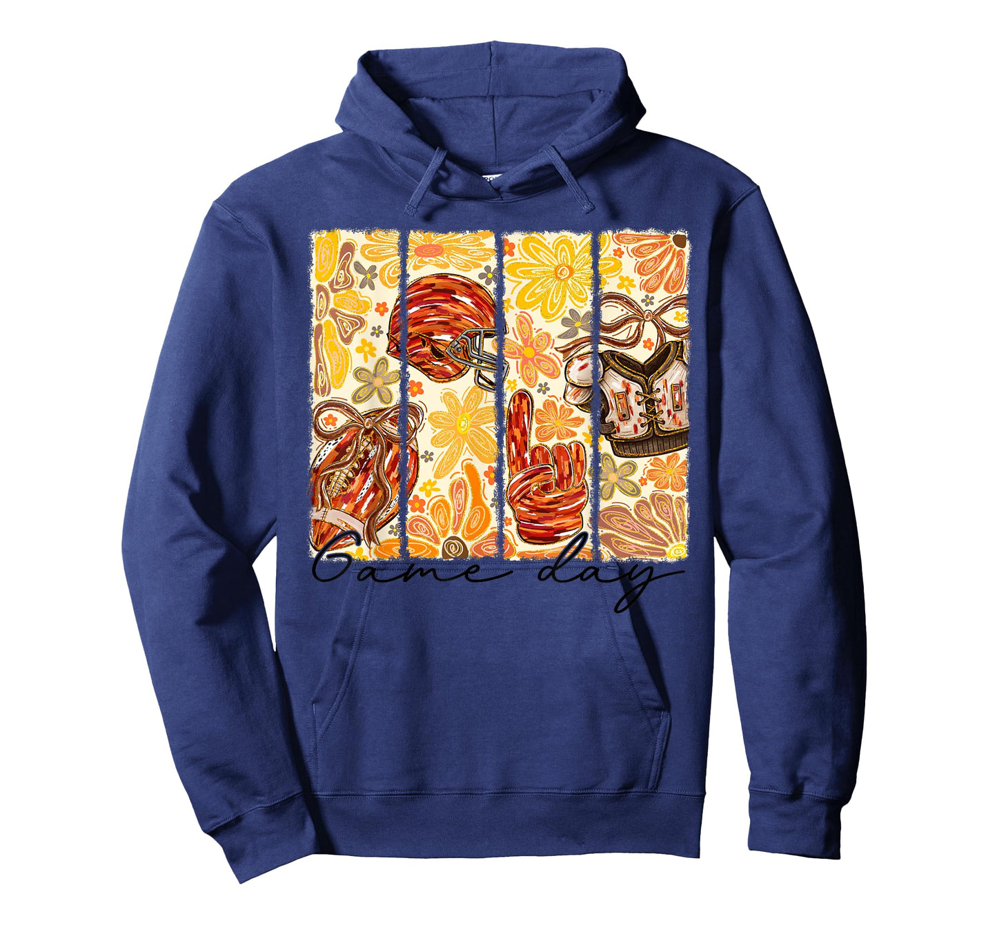Vintage Fall Sports Fan Tee Boho Flower Football Helmet T-Shirt