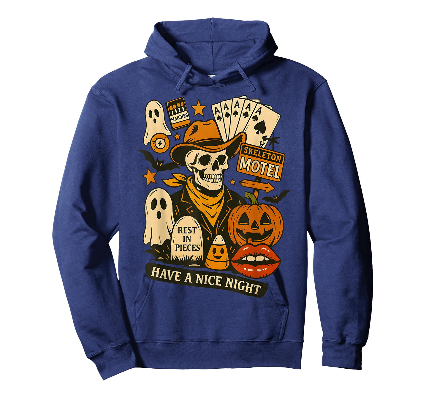 Have A Nice Night Cowboy Spooky Western Skeleton Collage T-Shirt