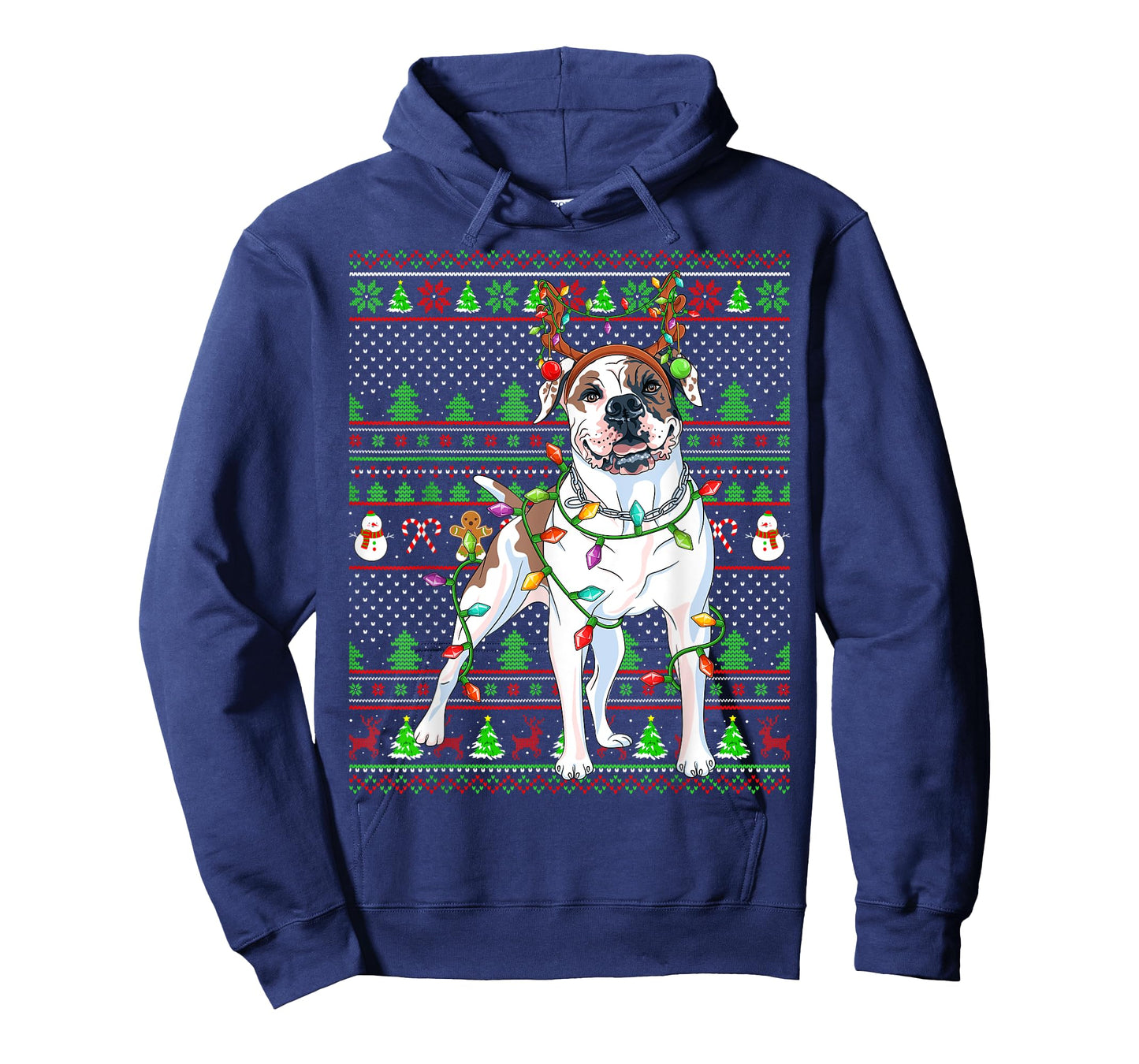 Family Matching Reindeer Ugly American Bulldog Christmas T-Shirt