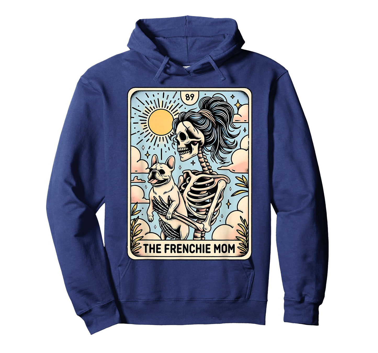 Vintage The Frenchie Mom Tarot Card Bulldog Skeleton Mothers T-Shirt