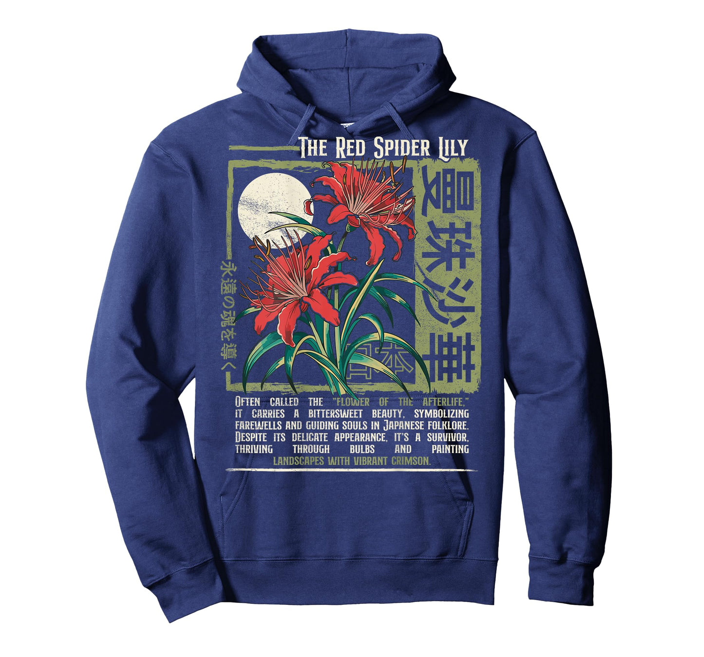 Red Spider Lily Flower Japanese Anime Art Otaku Backprinted T-Shirt