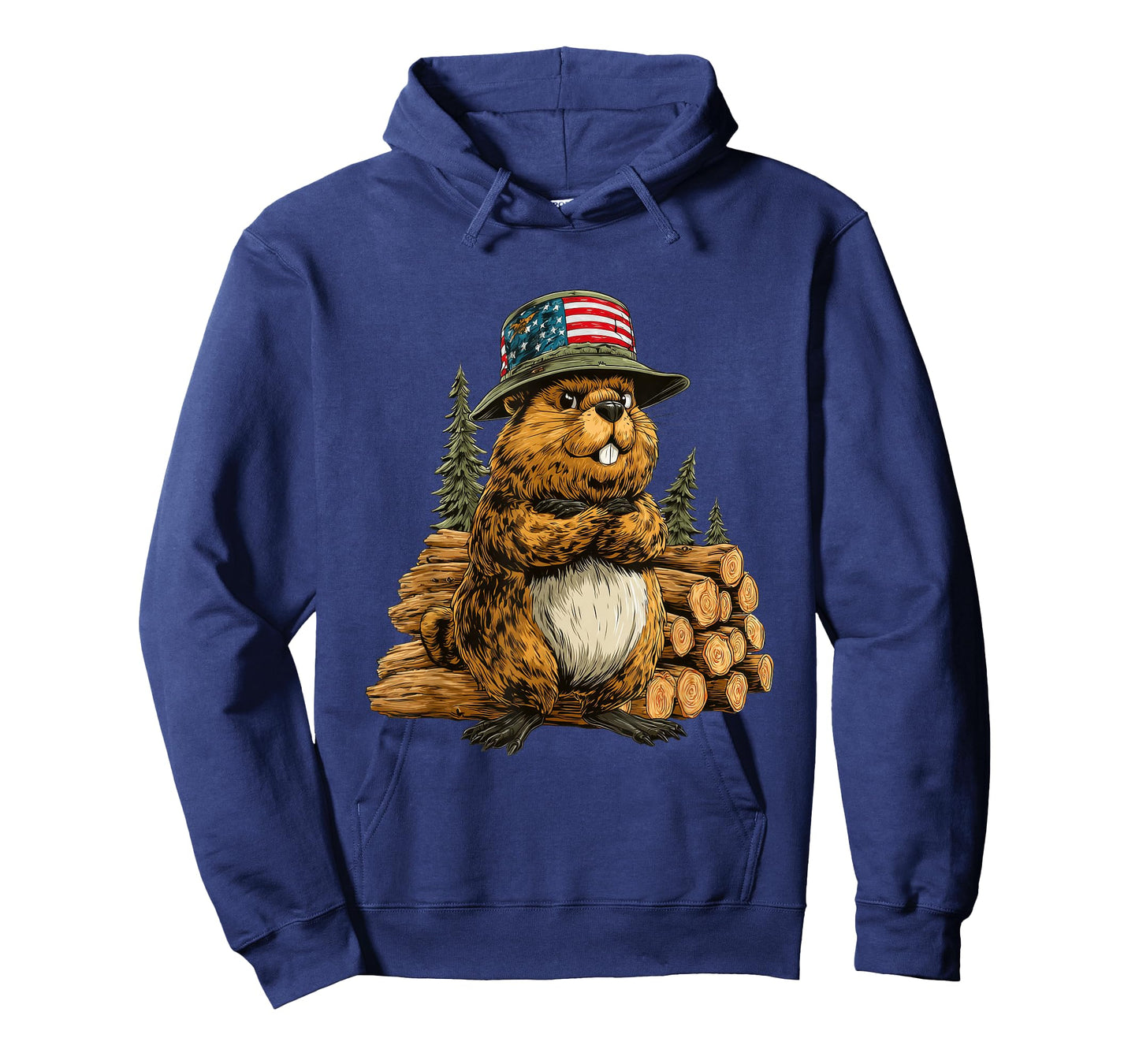 Funny Proud Beaver with This Work Costume in US Colors T-Shirt