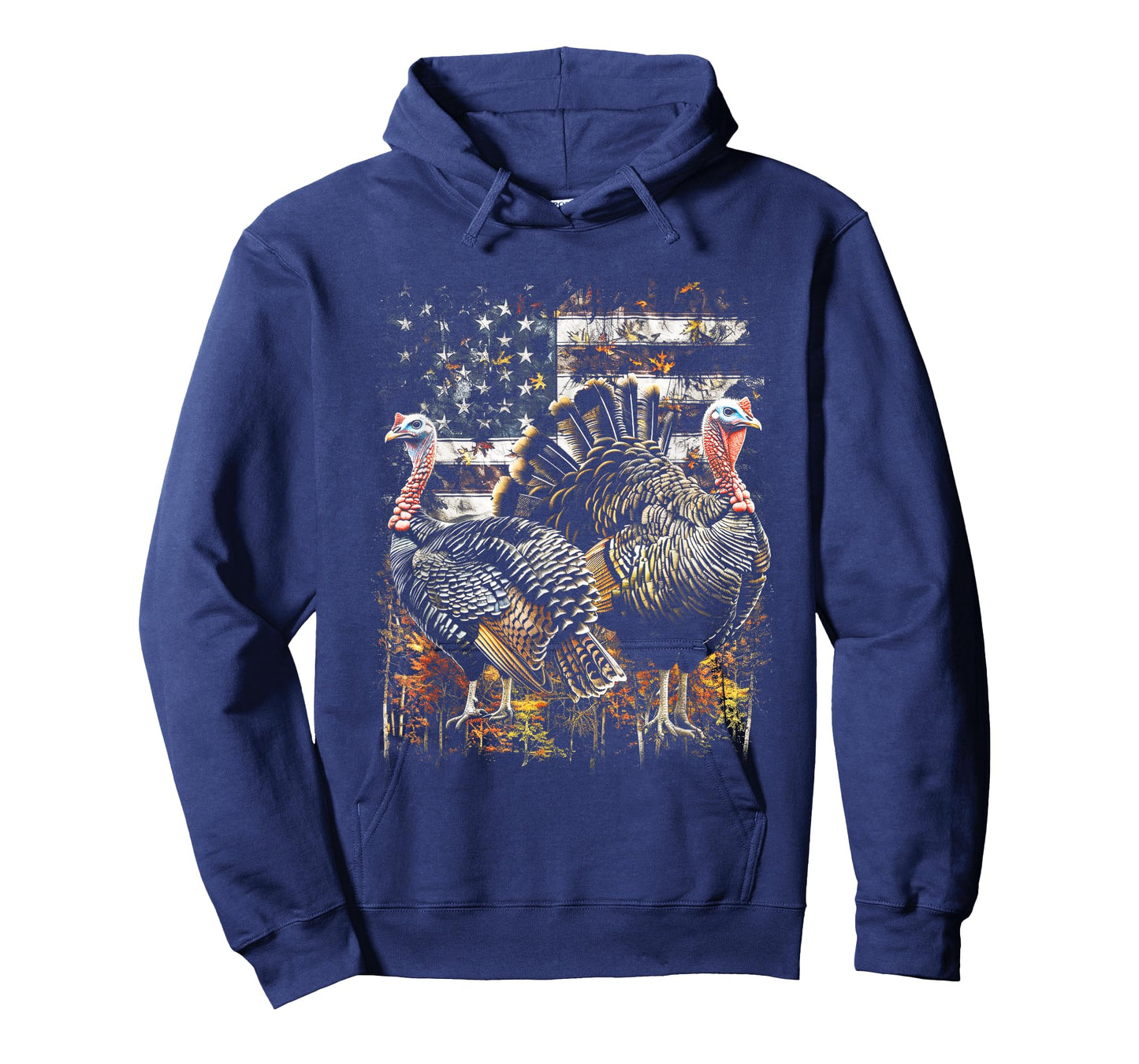 Beautiful Wild Turkey Hunting Camo American Flag T-Shirt