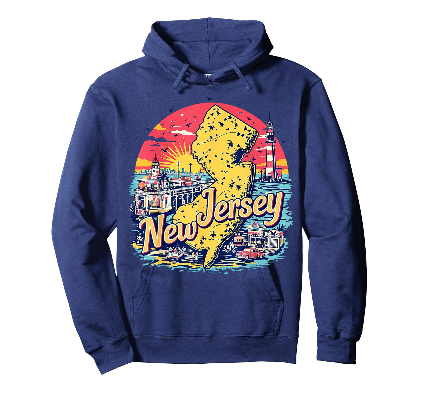 Vintage New Jersey State Map Retro T-Shirt