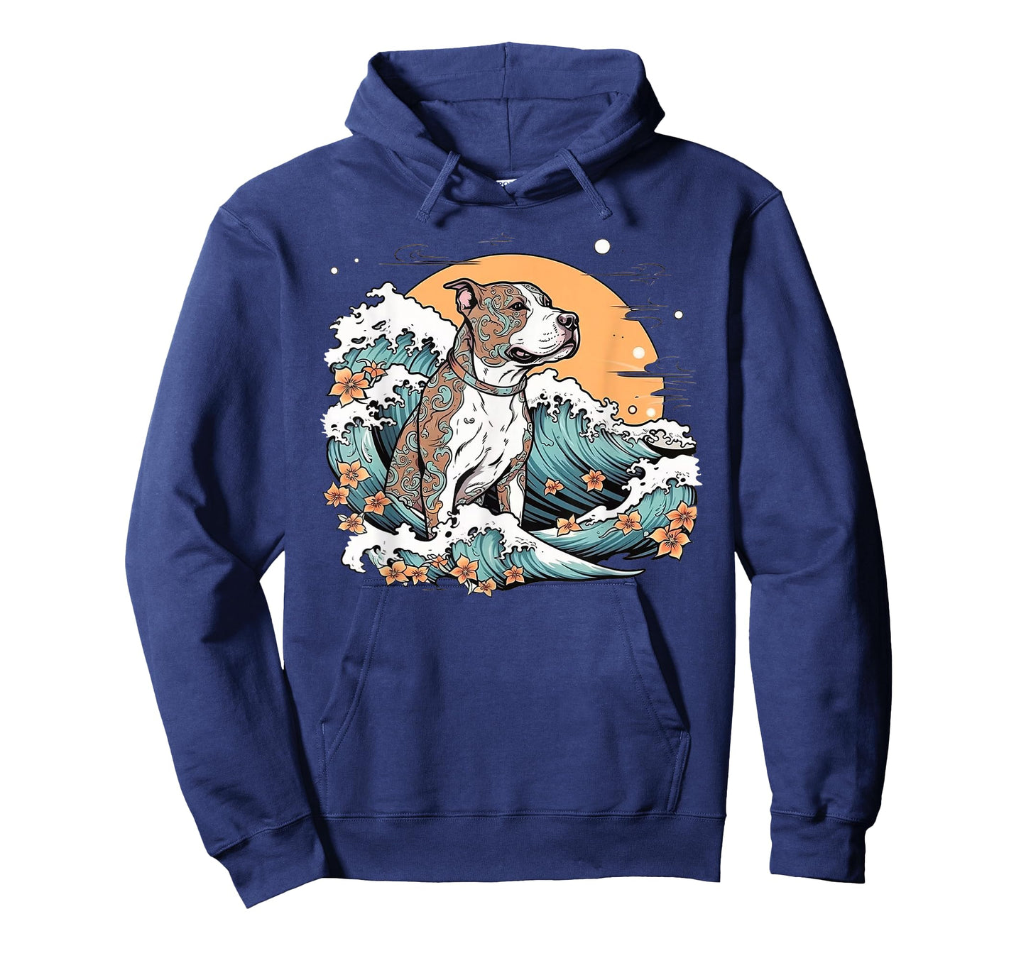 Summer Pitbull Mom Beach Fun Pitty Vibes Wave Floral T-Shirt