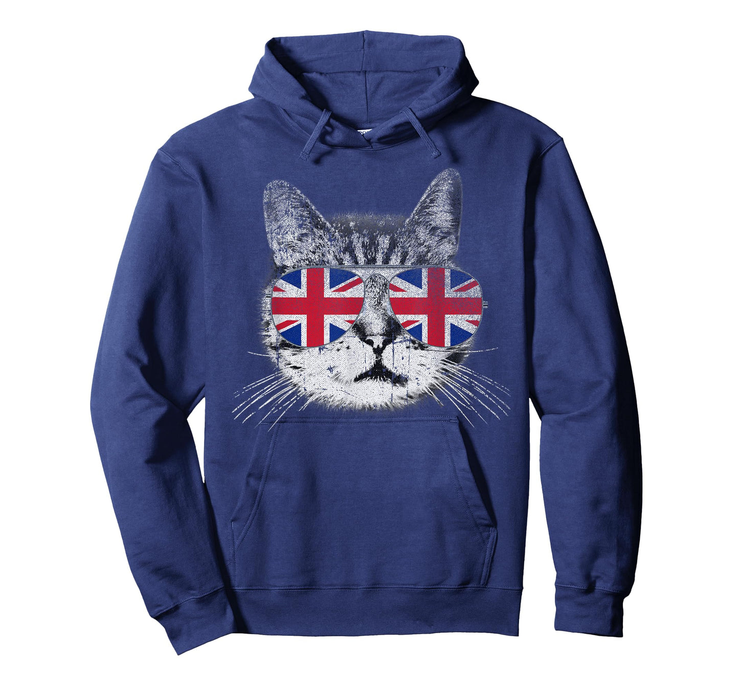 Cat Shirt Union Jack Flag Country Retro England British UK T-Shirt