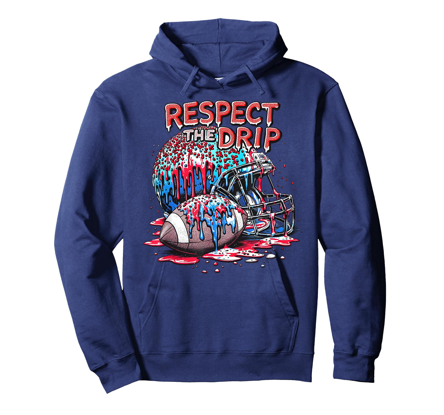 Respect The Drip Football Ice Cream Drip with Sprinkles T-Shirt