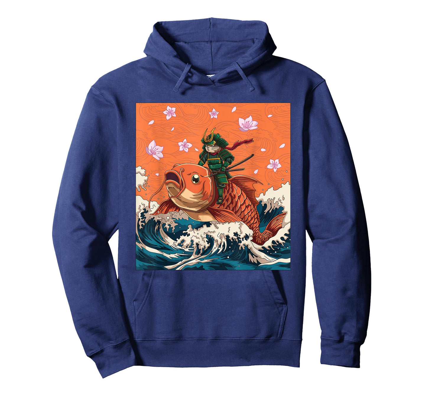 Vintage Japanese Samurai Neko Cat & Koi Fish | Ukiyo-e Style Men Women T-Shirt