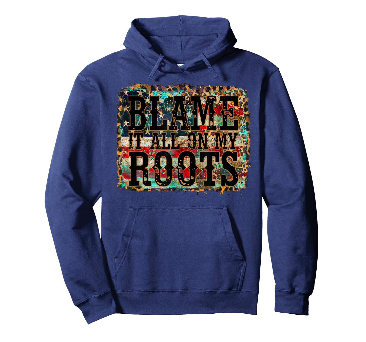 Blame It All On My Roots Country Music Vintage USA Flag T-Shirt